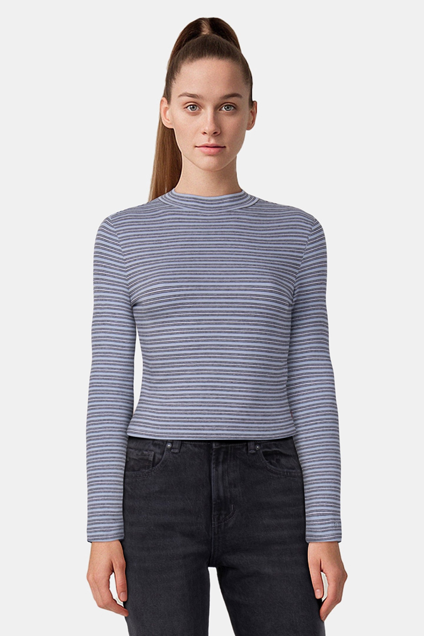 LSEEFFORTLESS LS TEE LOGO KNIT TURTLENECK 1