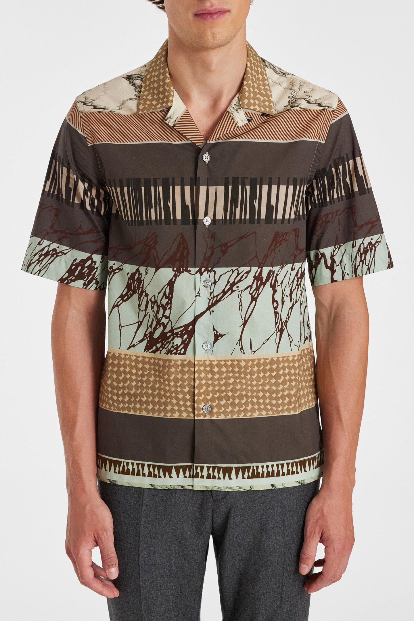 S/S REGULAR FIT SHIRT LT GREYISH GREEN 1