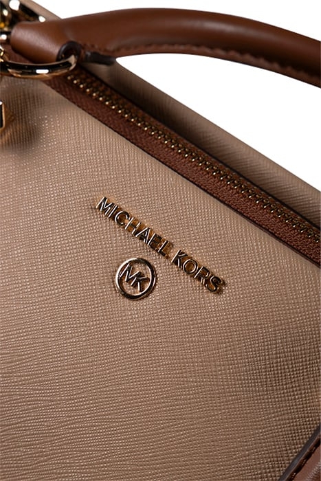 MEDIUM SATCHEL BAG IN CAMEL AND TAN 6