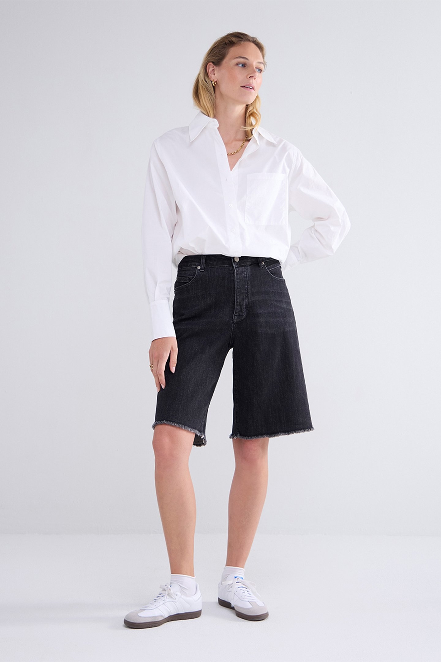 BERMUDA JEANS BLACK STRETCH DENIM BLACKS 1