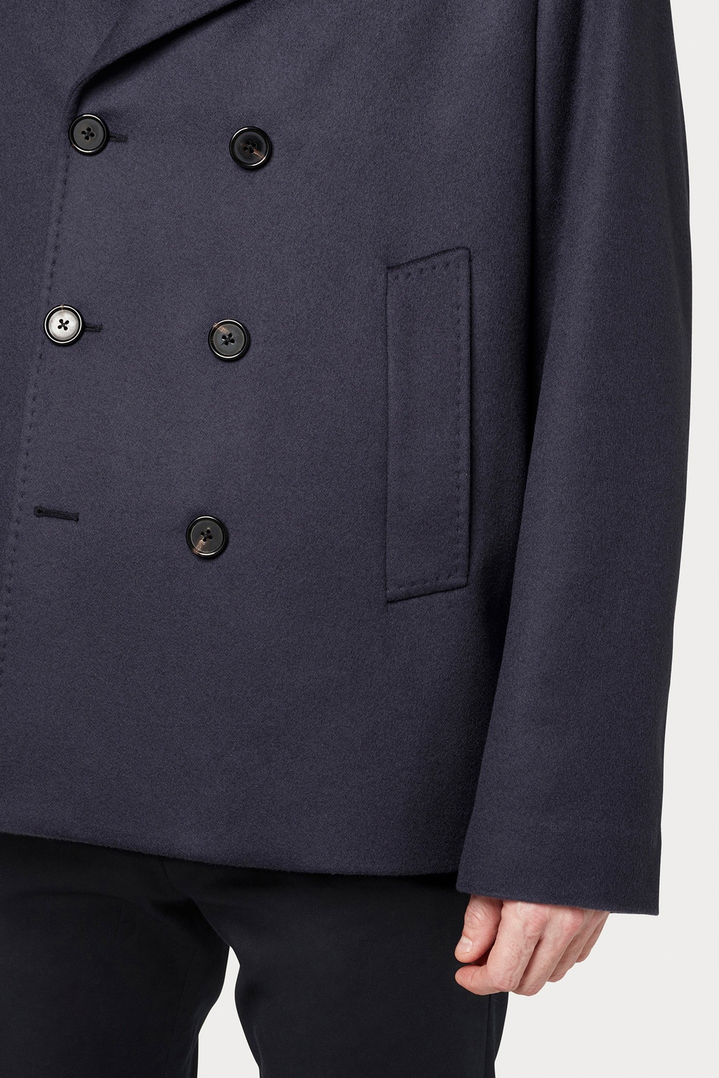 GENTS DB OVERCOAT PETROL BLUE 4