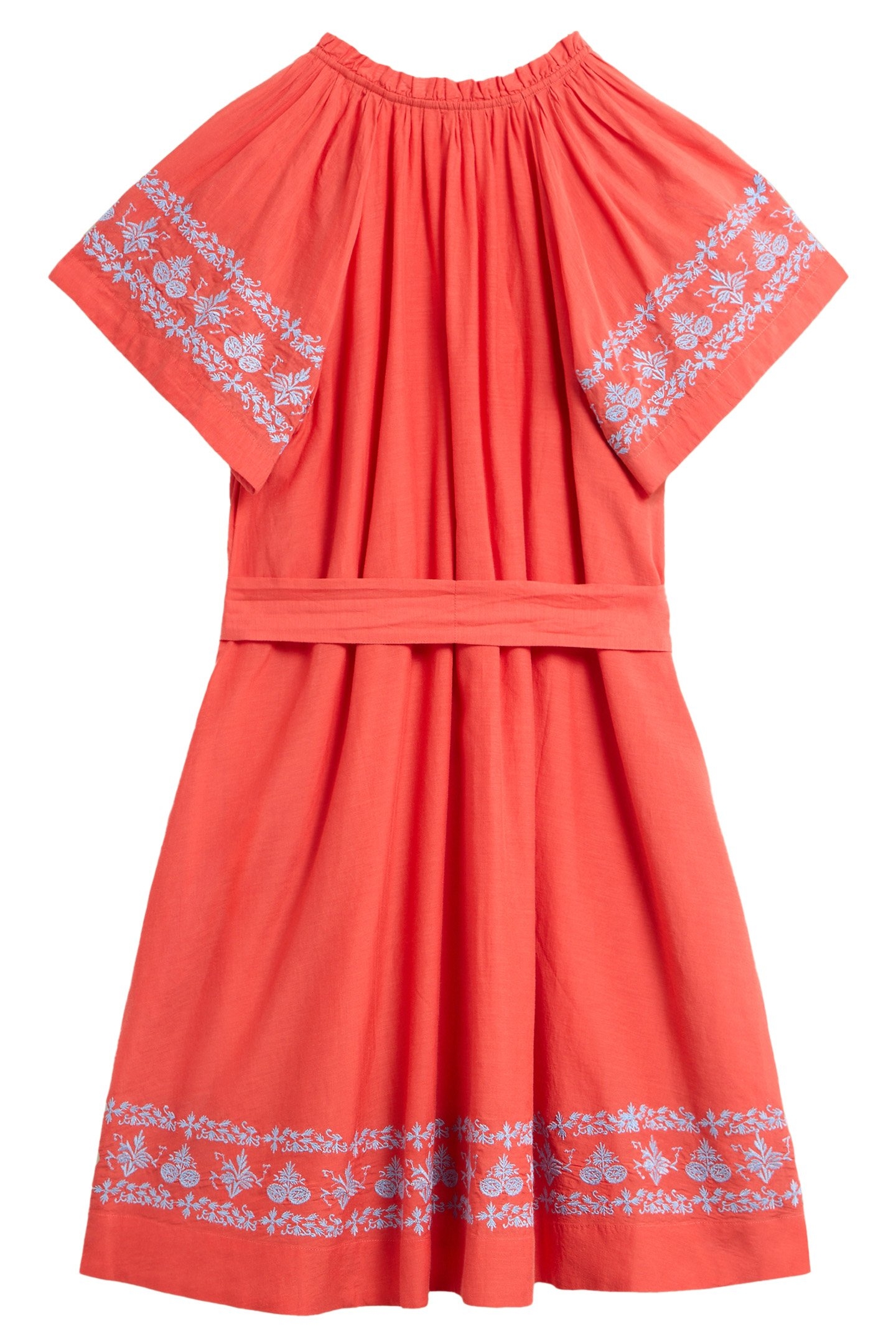ANNA COTTON EMBROIDERED DRESS ORANGE MULTI 3