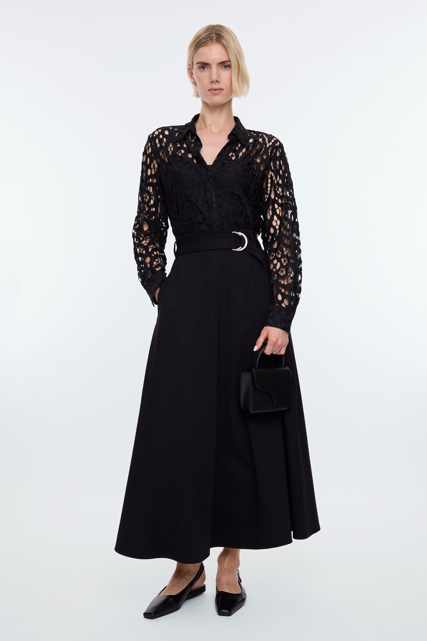 LACE TUNIC BLOUSE BLACK 2