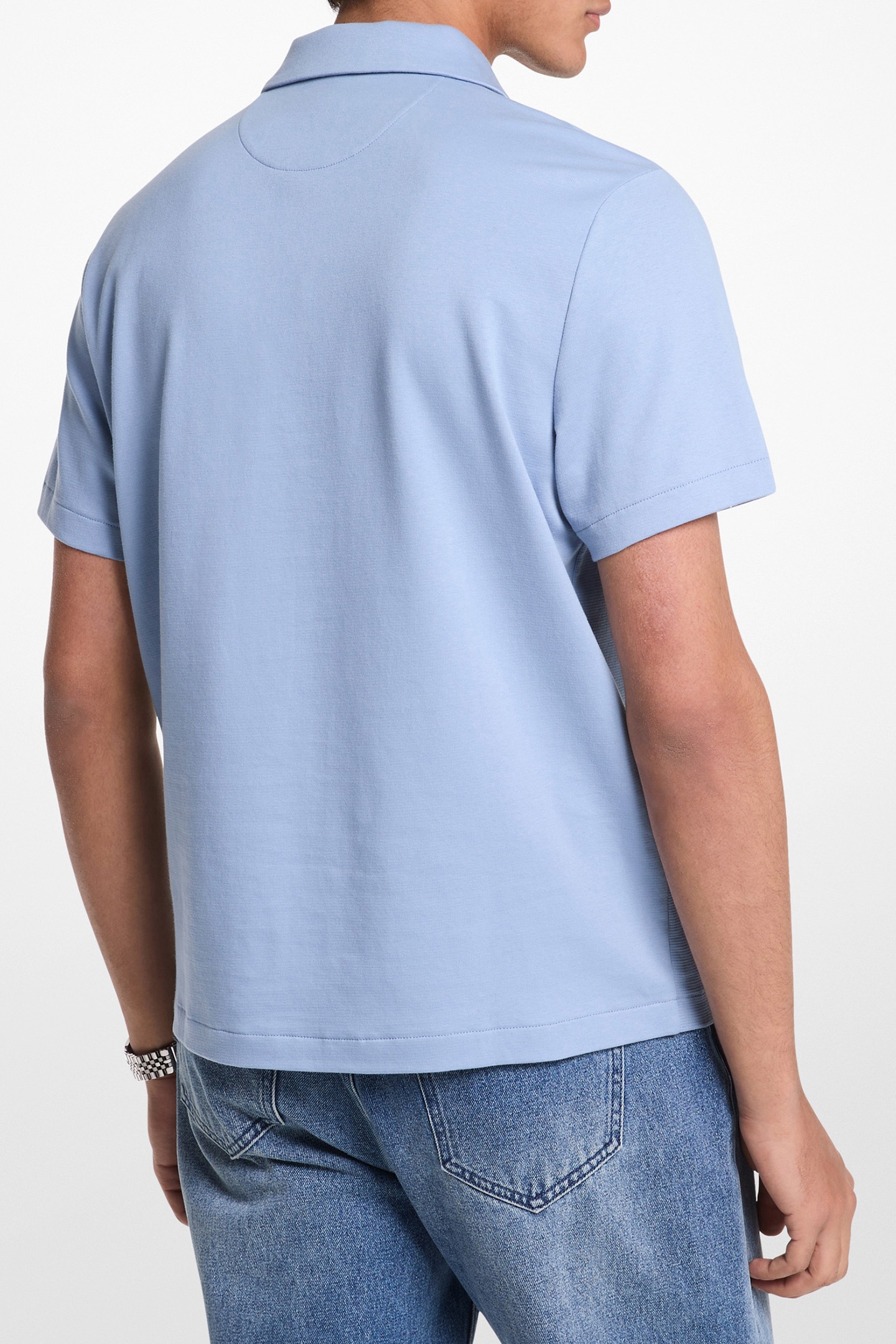 POLO CASUAL SHIRT IN WAFFLE FABRIC IN CHAMBRAY BLUE 2