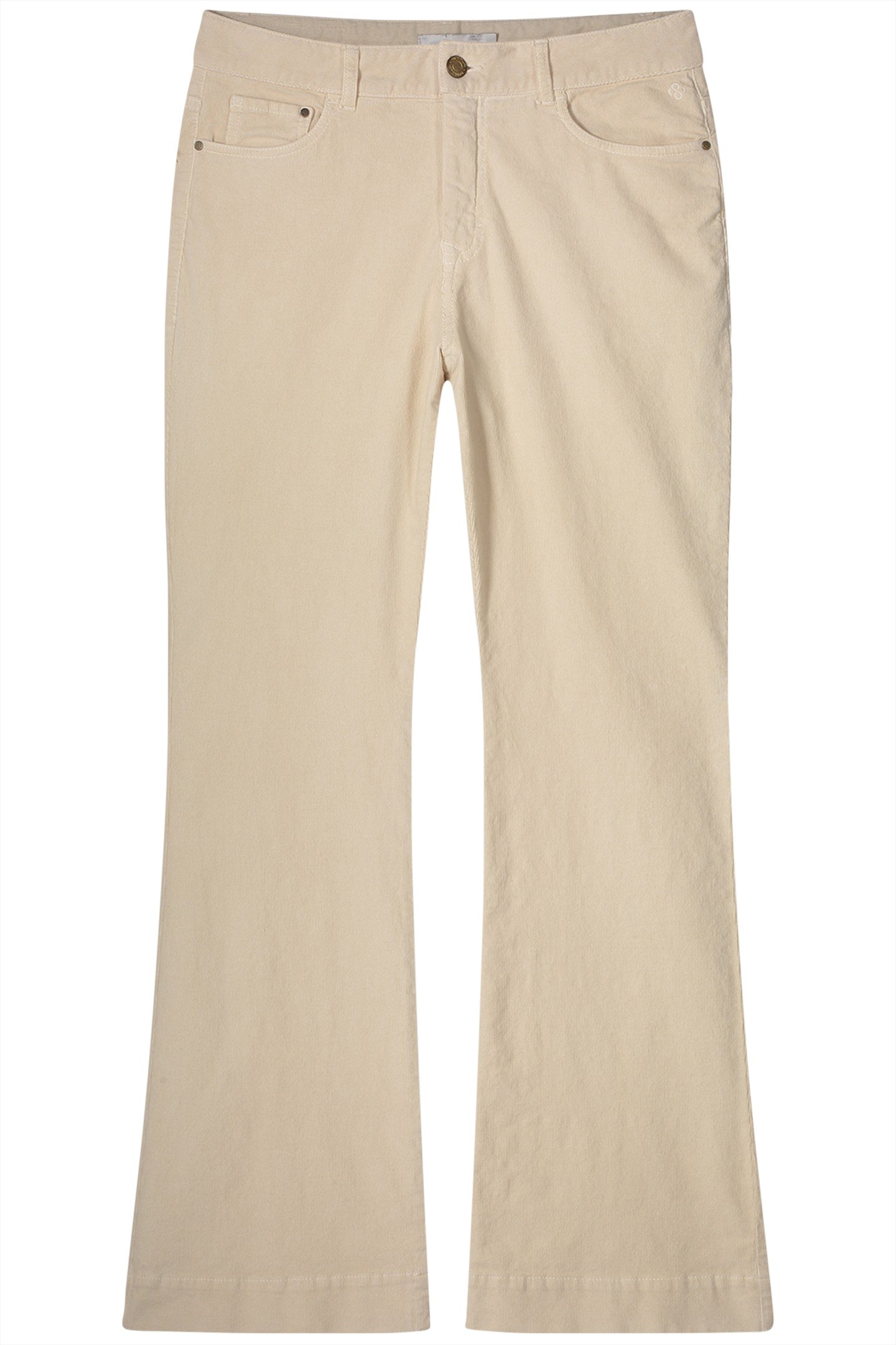 SLIM FLARED PANTS STRETCH BABY CORD WHITES 4