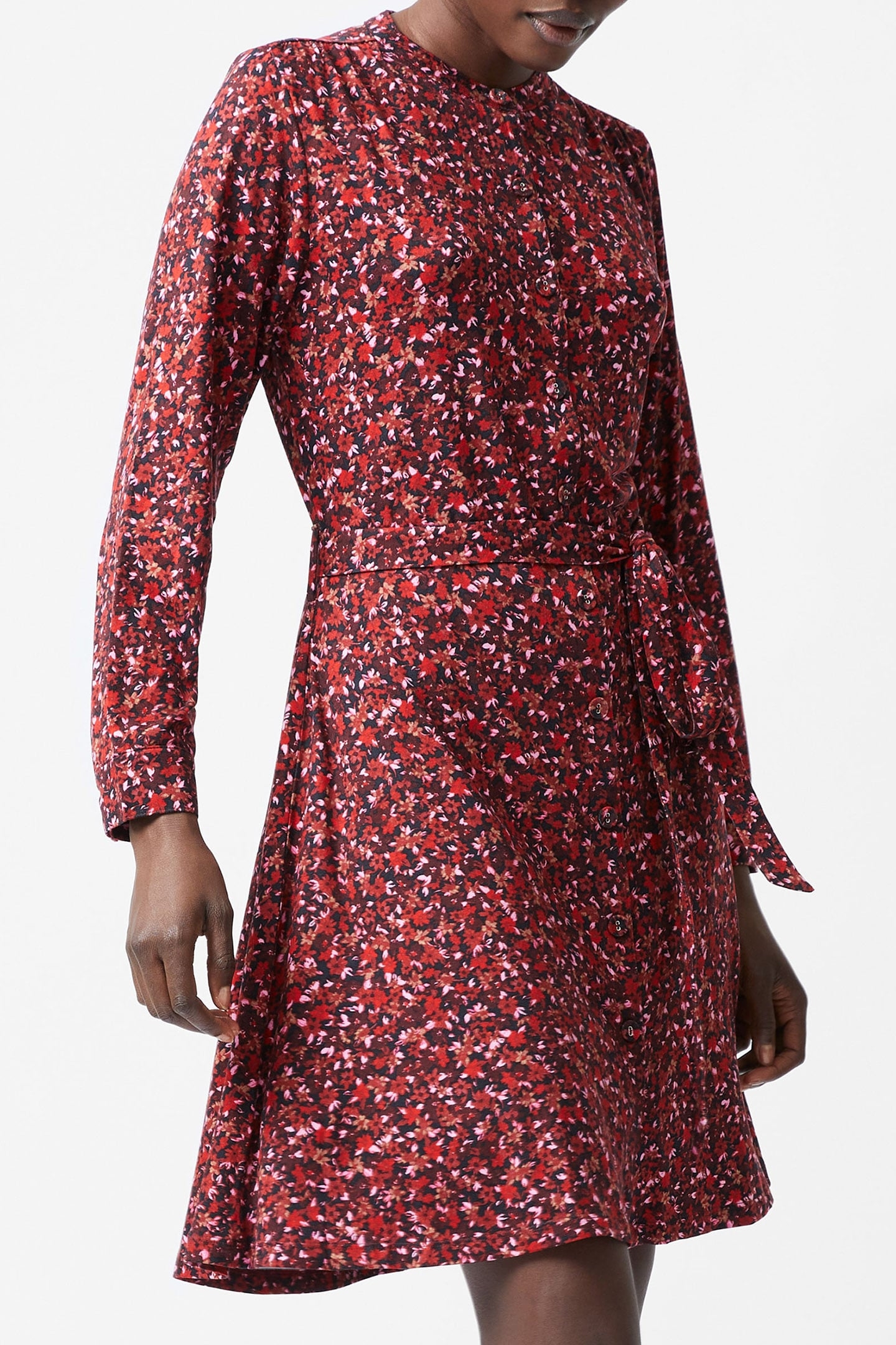 CLARA HENLEY SHIRT DRESS M BLACKOUT MULTI 4