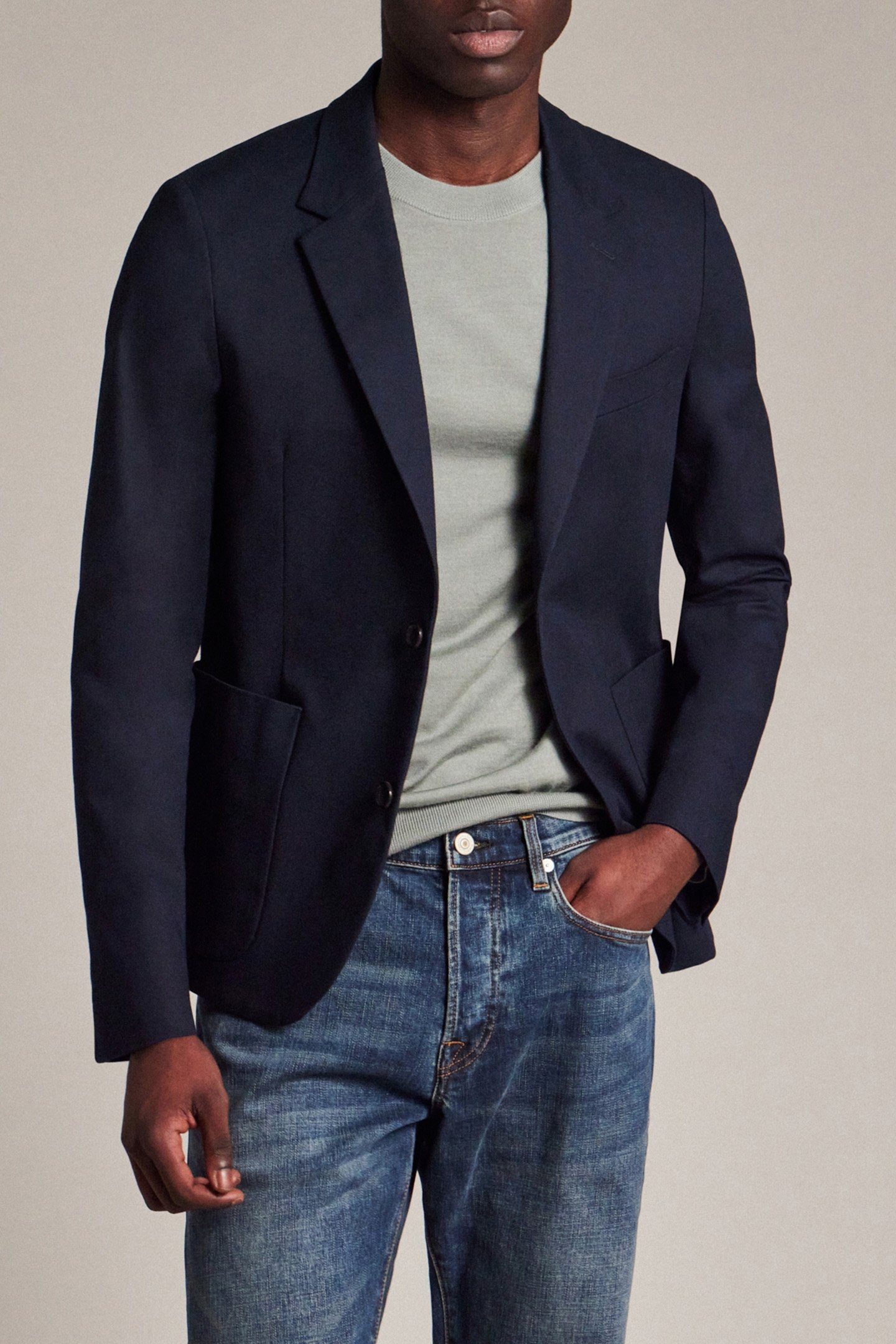 MENS JACKET UNLINED VERY DARK NAVY 1