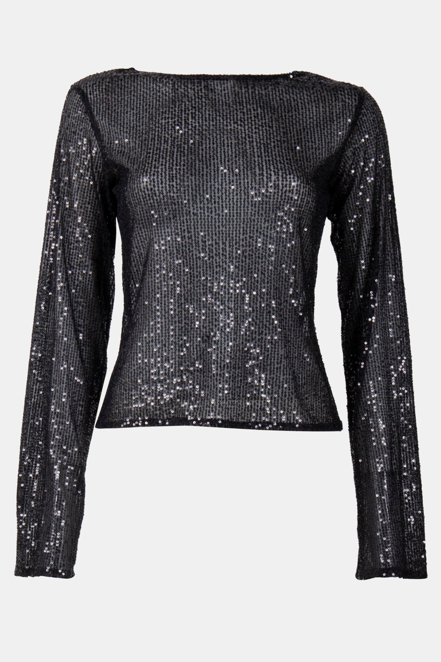 LADIES SEQUINS LONGSLEEVE BLACK 3