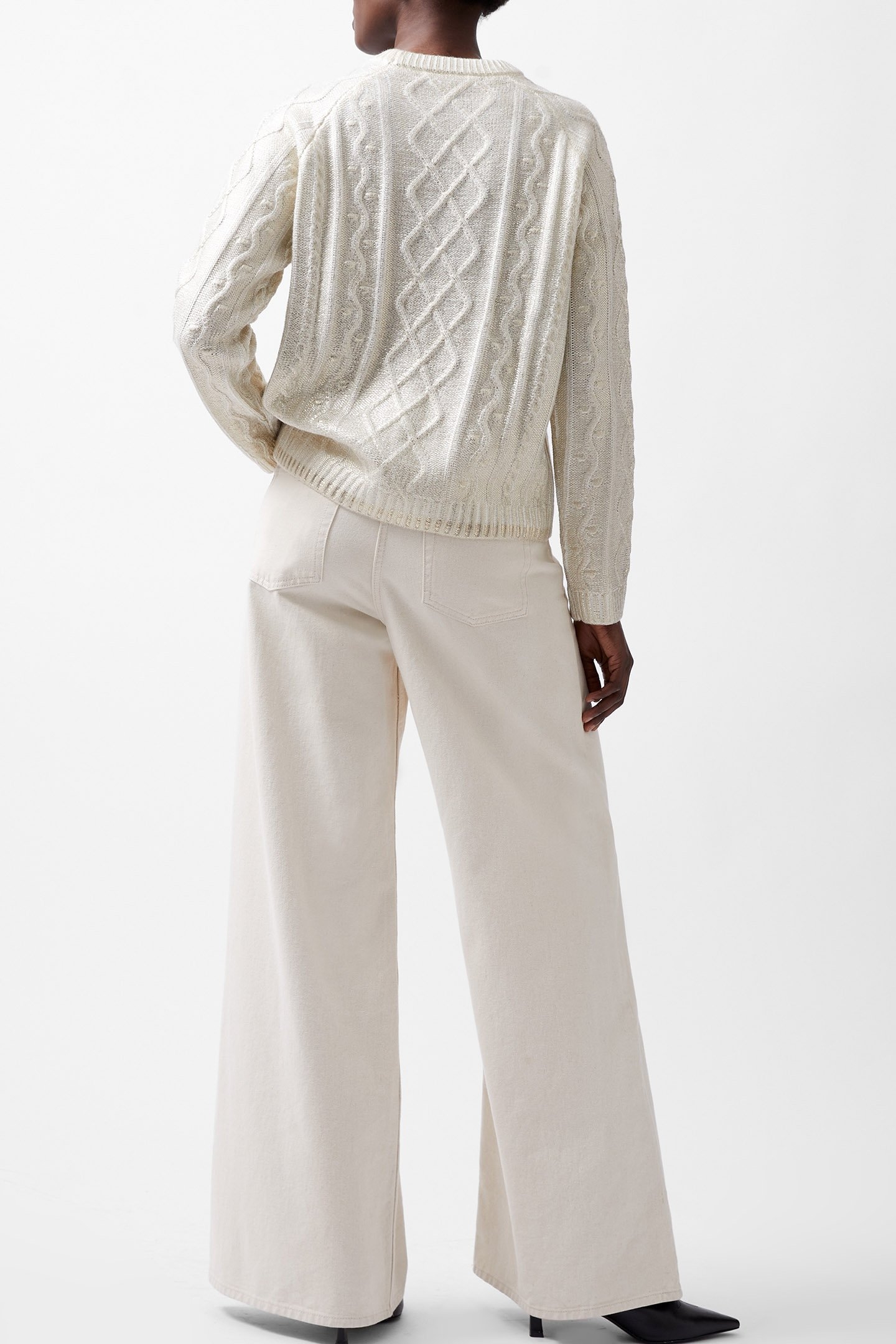 OTILIA FOIL CREW NK JUMPER WINTER WHITE 3