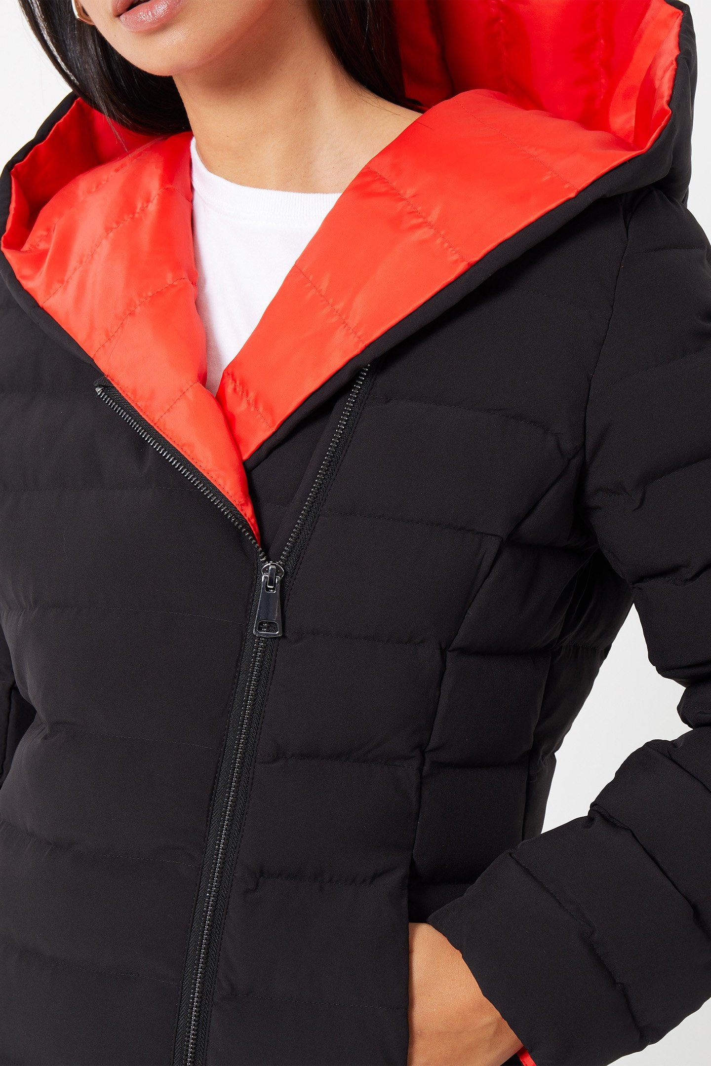 IOLANI MIDI PUFFER COAT BLACK/SETTING SUN 4