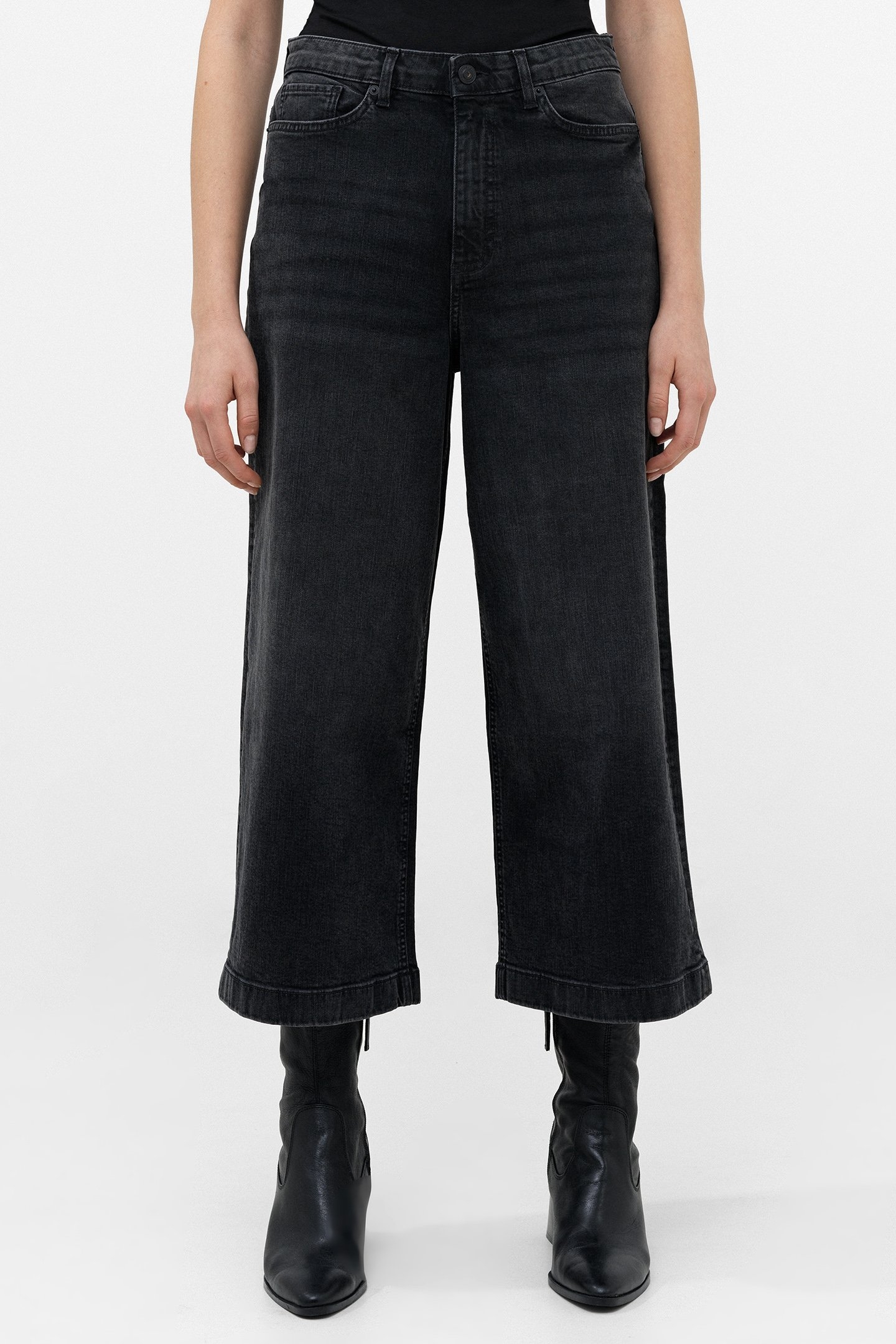 STRETCH WIDE LEG CULOTTE BLACK 1