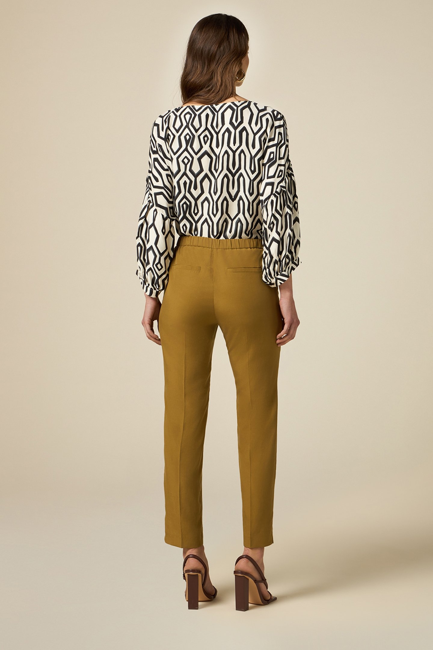 LINEN BLEND TROUSERS GREEN 3