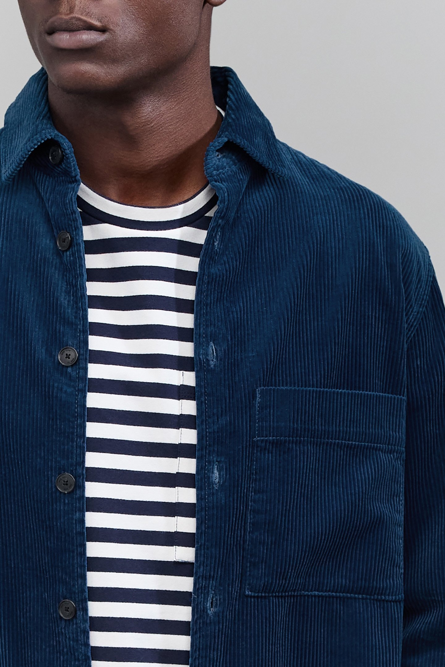 REGULAR COBALT CORDUROY OVERSHIRT 6