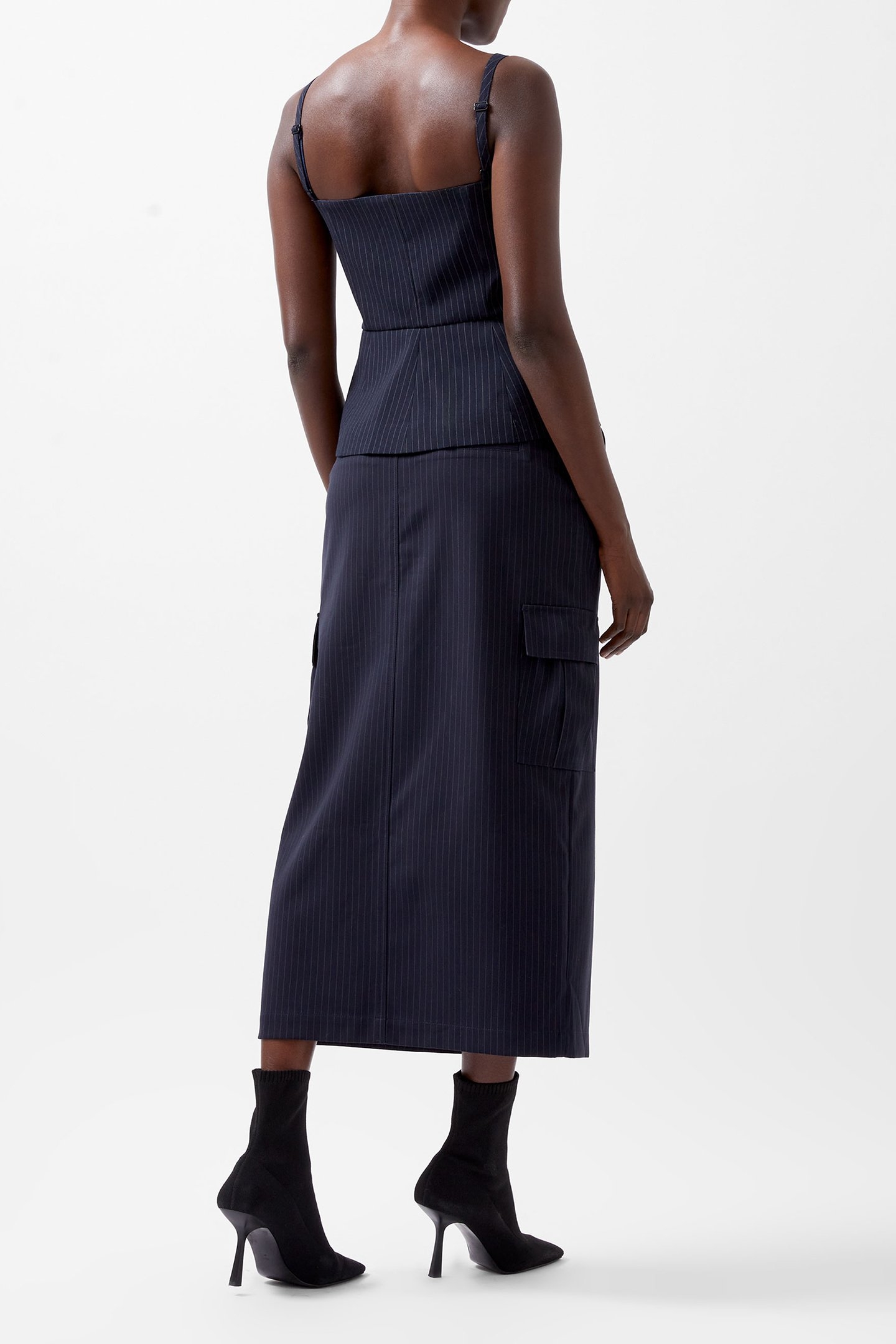 HAILEY PINSTRIPE STRAPPY TOP MARINE 3