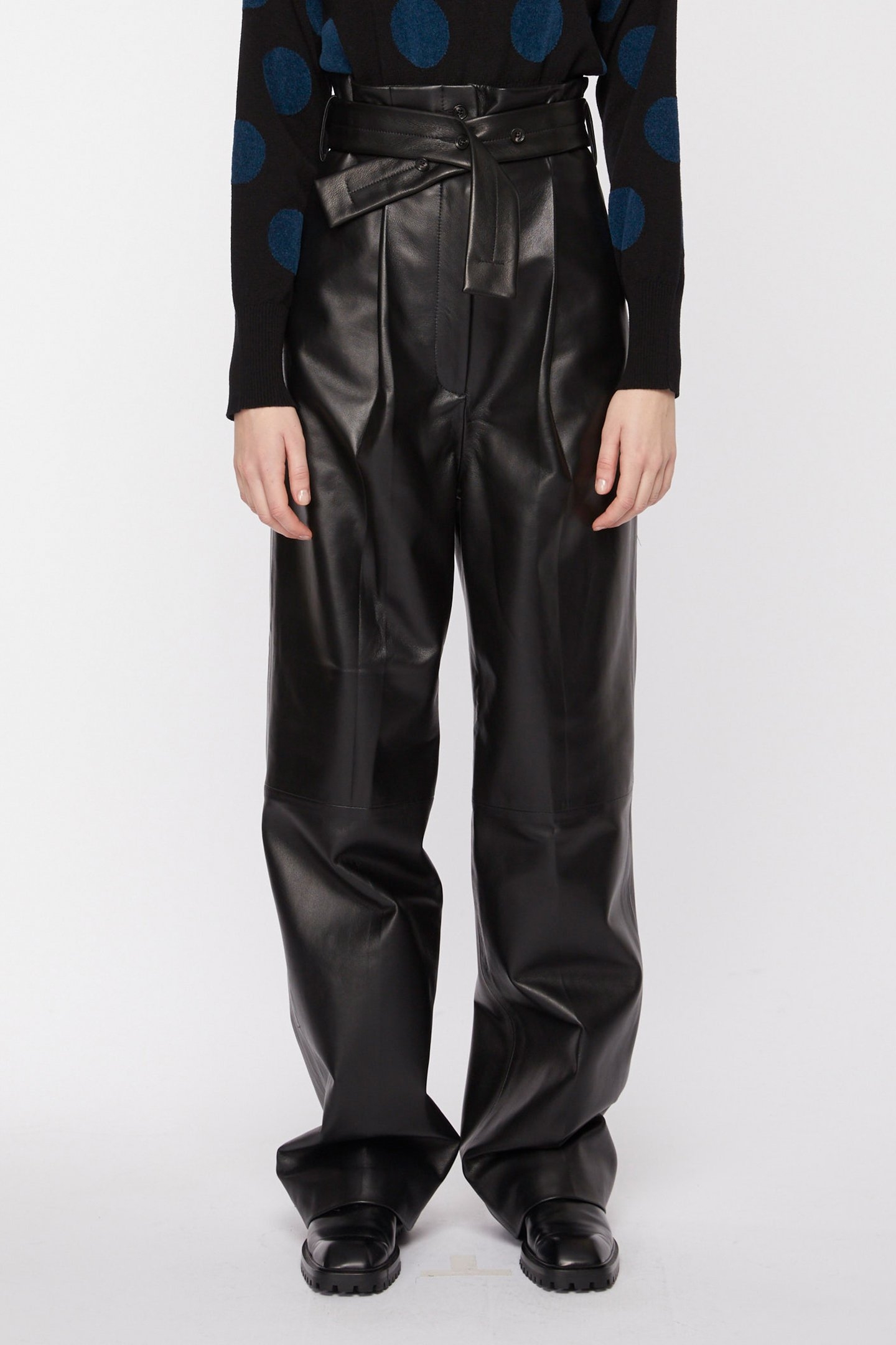 WOMENS LEATHER TROUSER BLACK 1