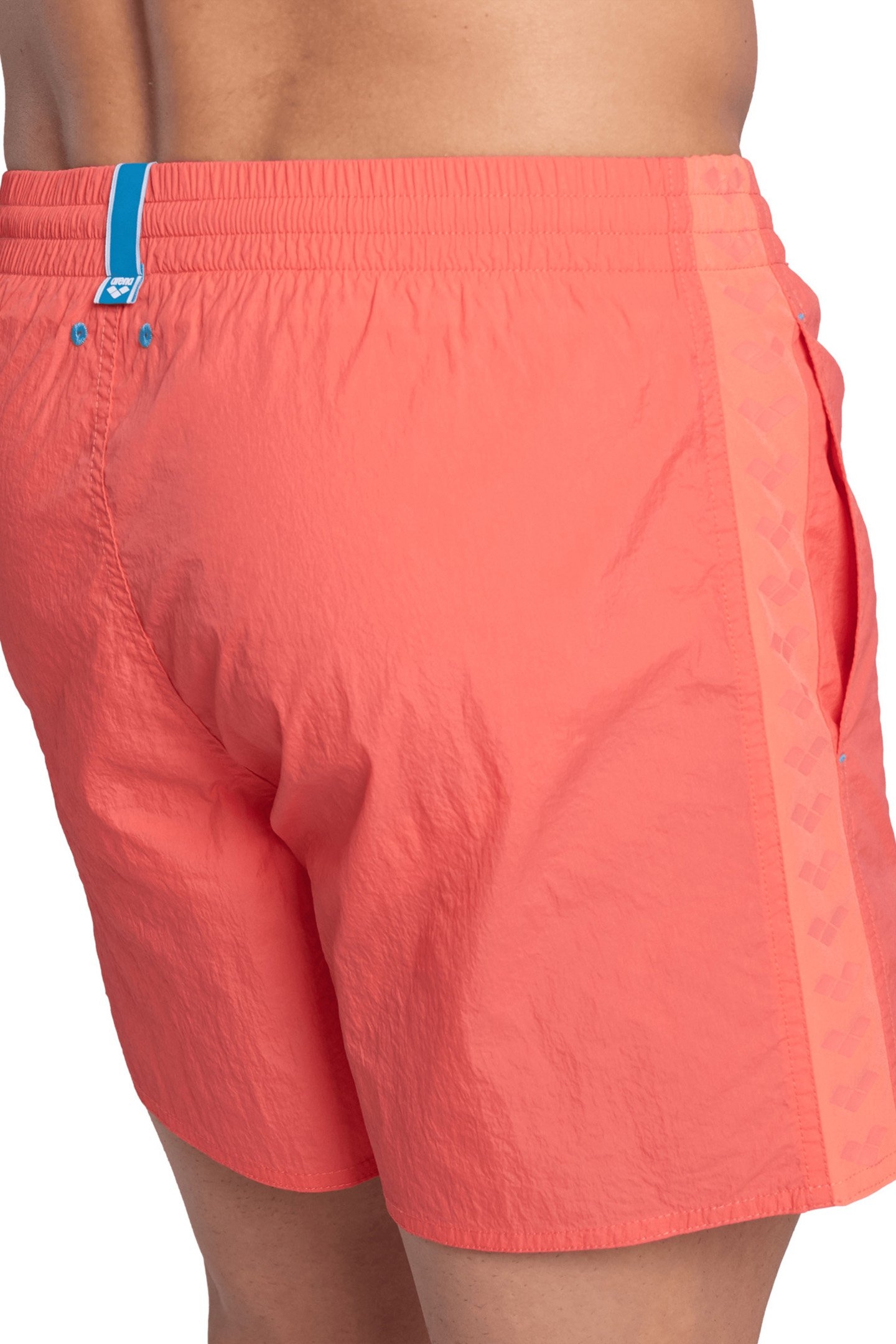 MEN'S ARENA TEAM STRIPE BEACH SHORT SOLI CALYPSO CORAL 5