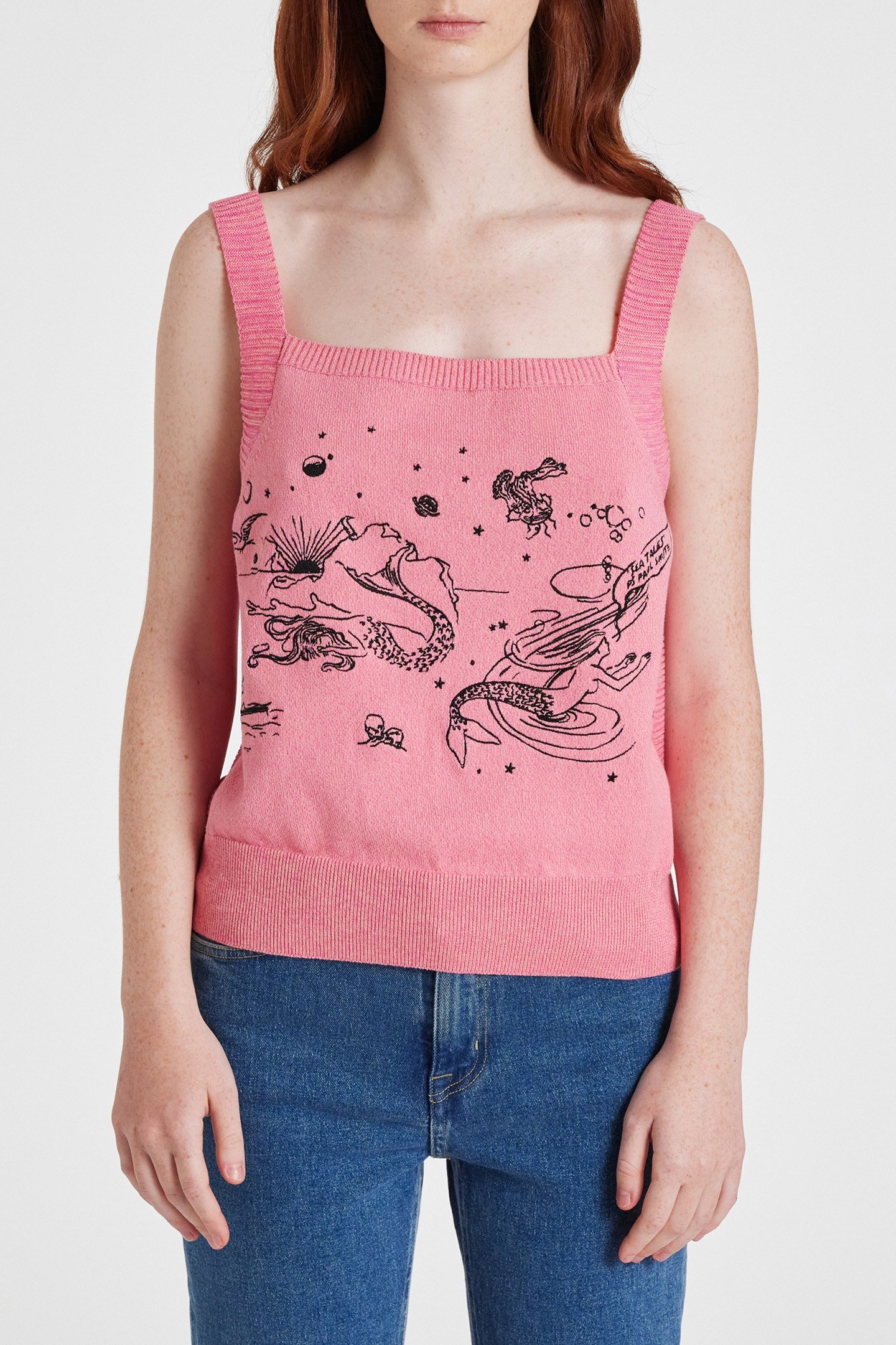 WOMENS KNITTED VEST PINK 1