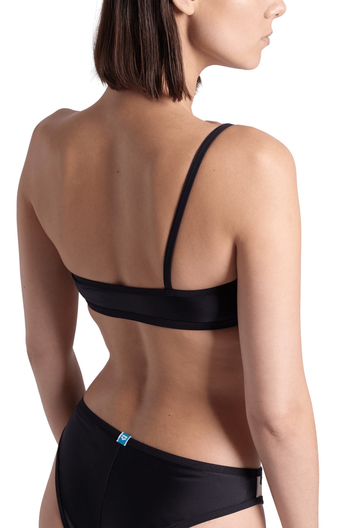 WOMEN'S ARENA LOGO SINGLE SHOULDER BIKIN WHITE MULTI-BLACK-B 7