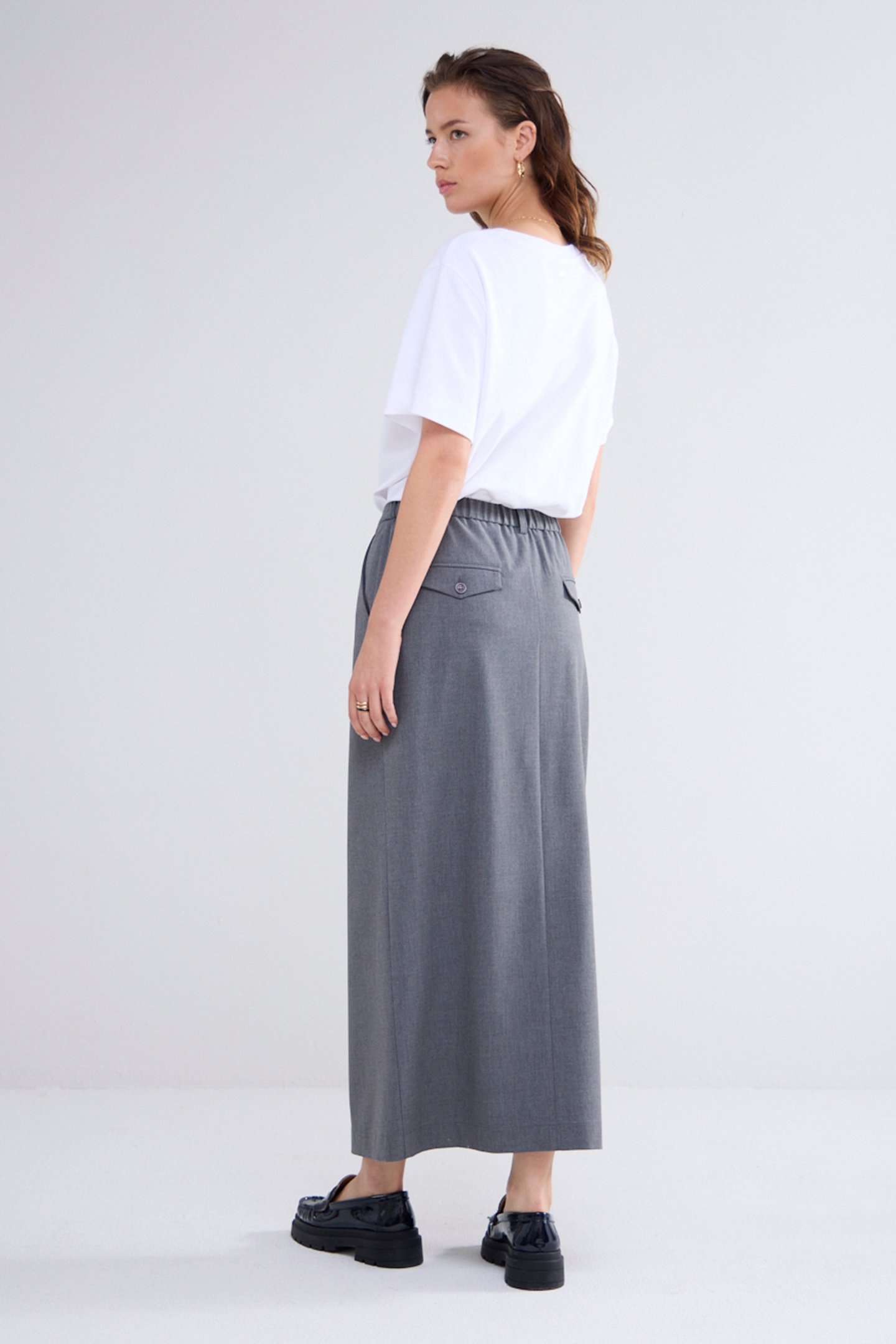 SKIRT VISCOSE BLEND STRETCH GREYS 3