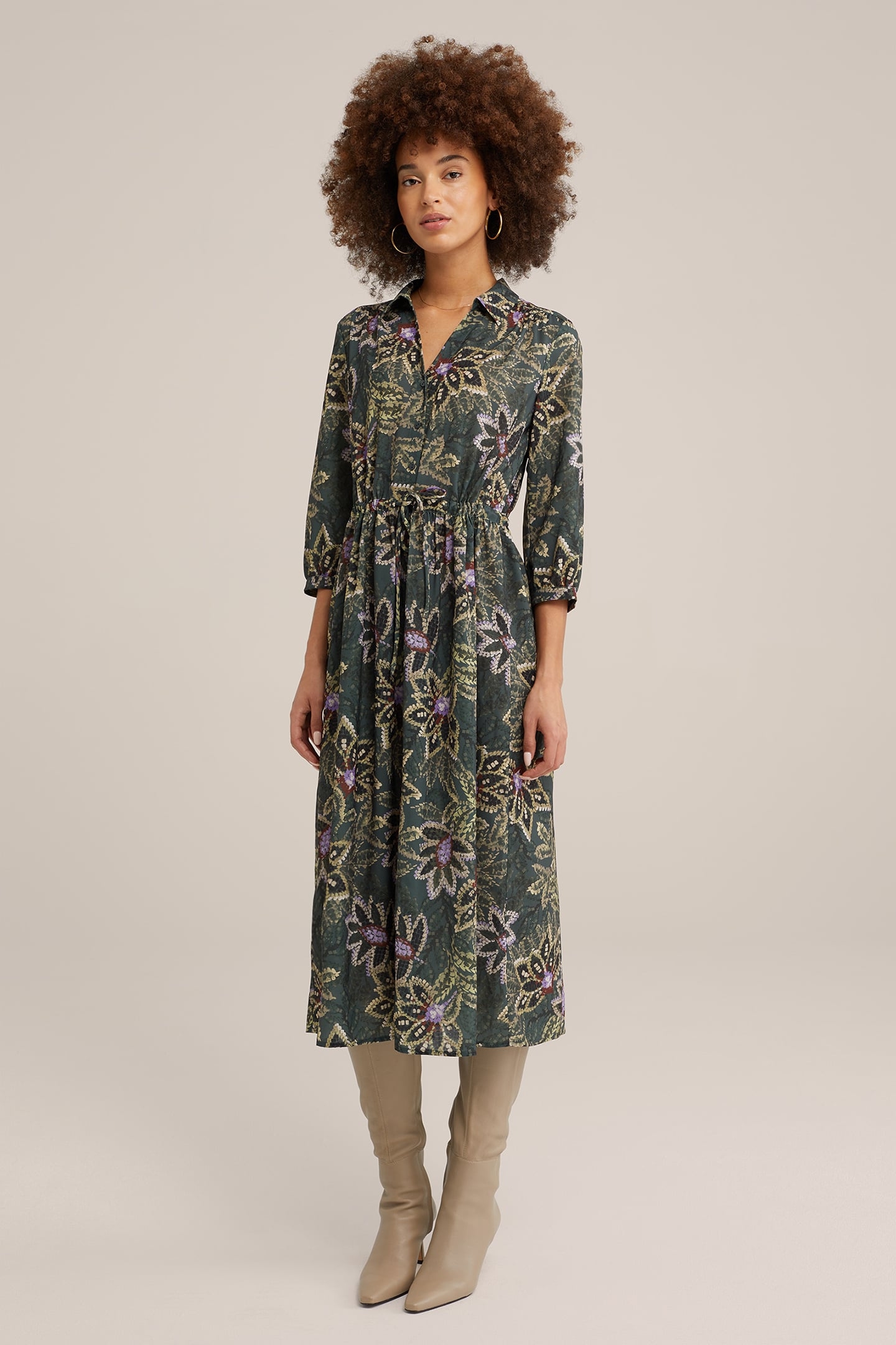 DRESS MID LENGTH DARK GREEN 1