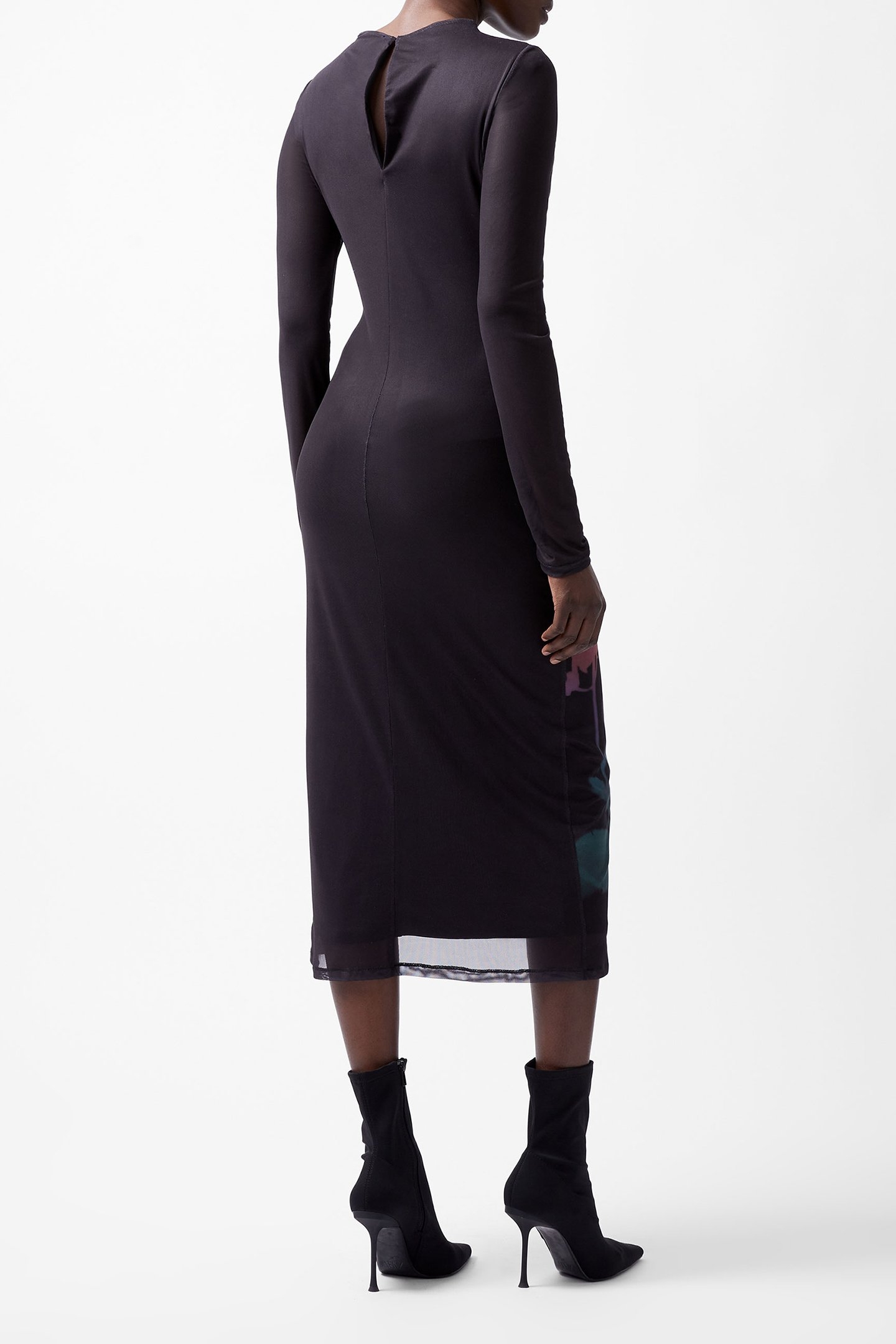 SMOKEY PLACEMENT FLORAL DRESS BLACKOUT MULTI 2