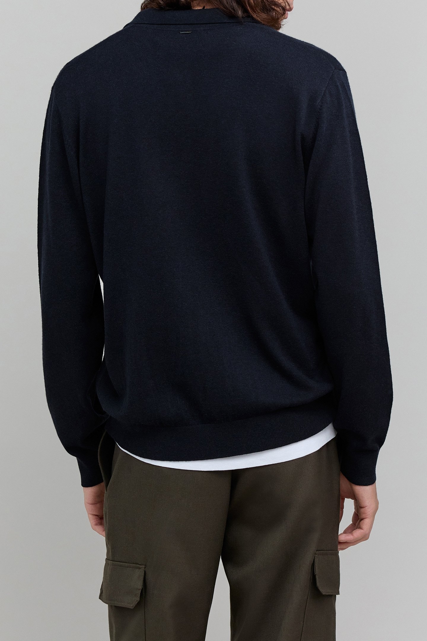 CHARCOAL KNIT ZIP-NECK POLO SHIRT 2