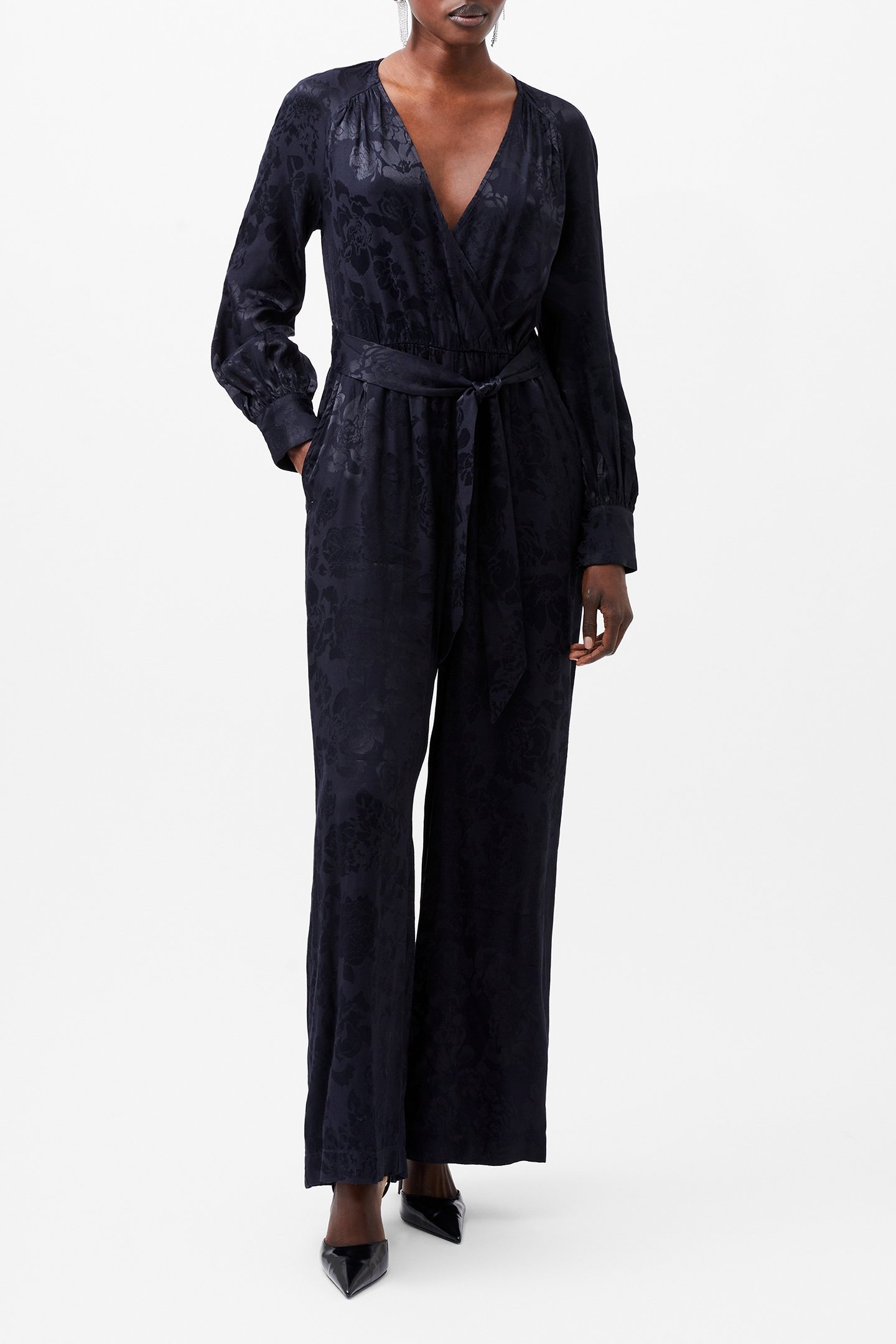 ARYA SATIN JACQUARD JUMPSUIT MARINE 1