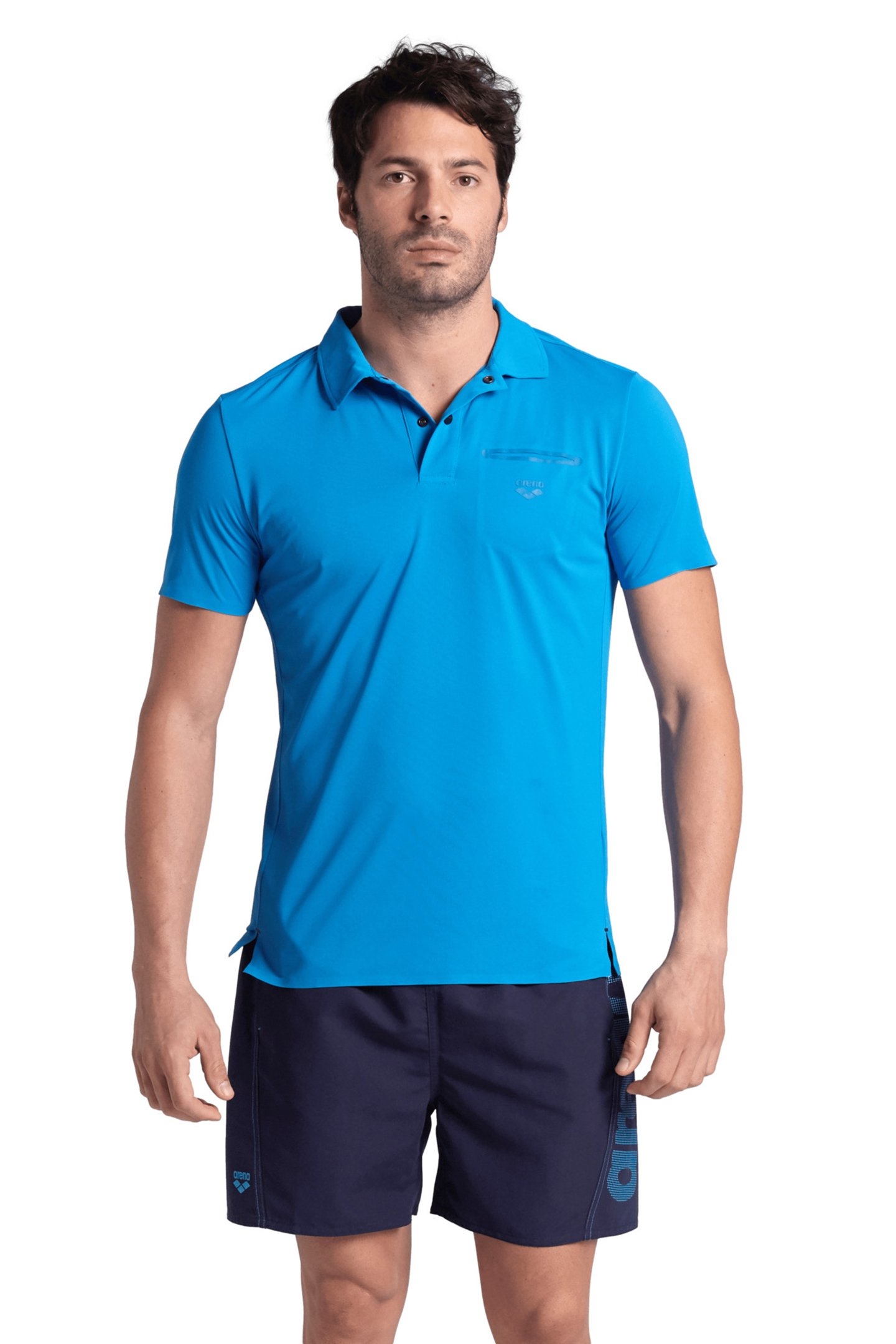 MEN'S POLOSHIRT POCKET SOLID BLUE LAKE 1