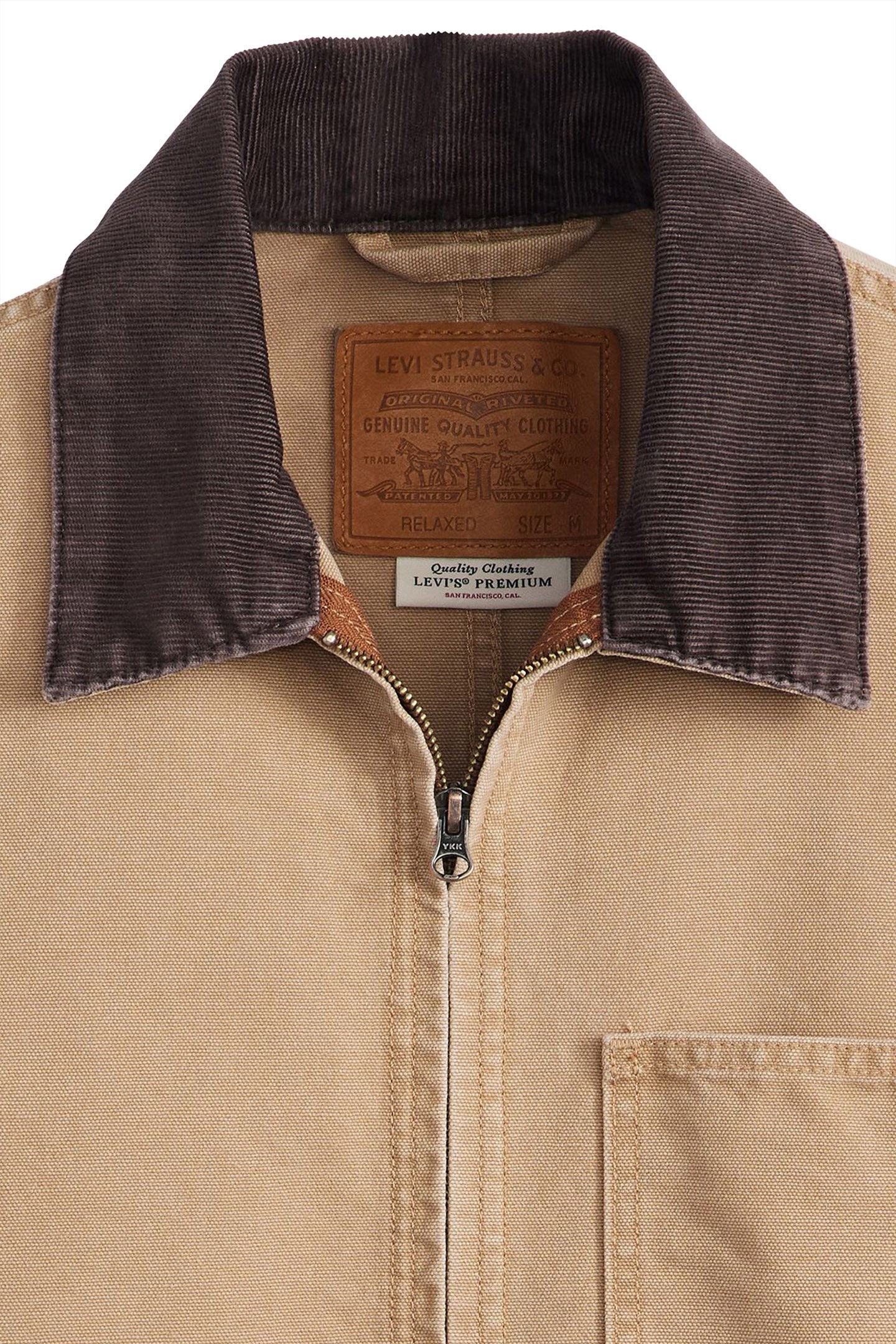 FULL ZIP MECHANICS BARN JACKET IN TAN 6