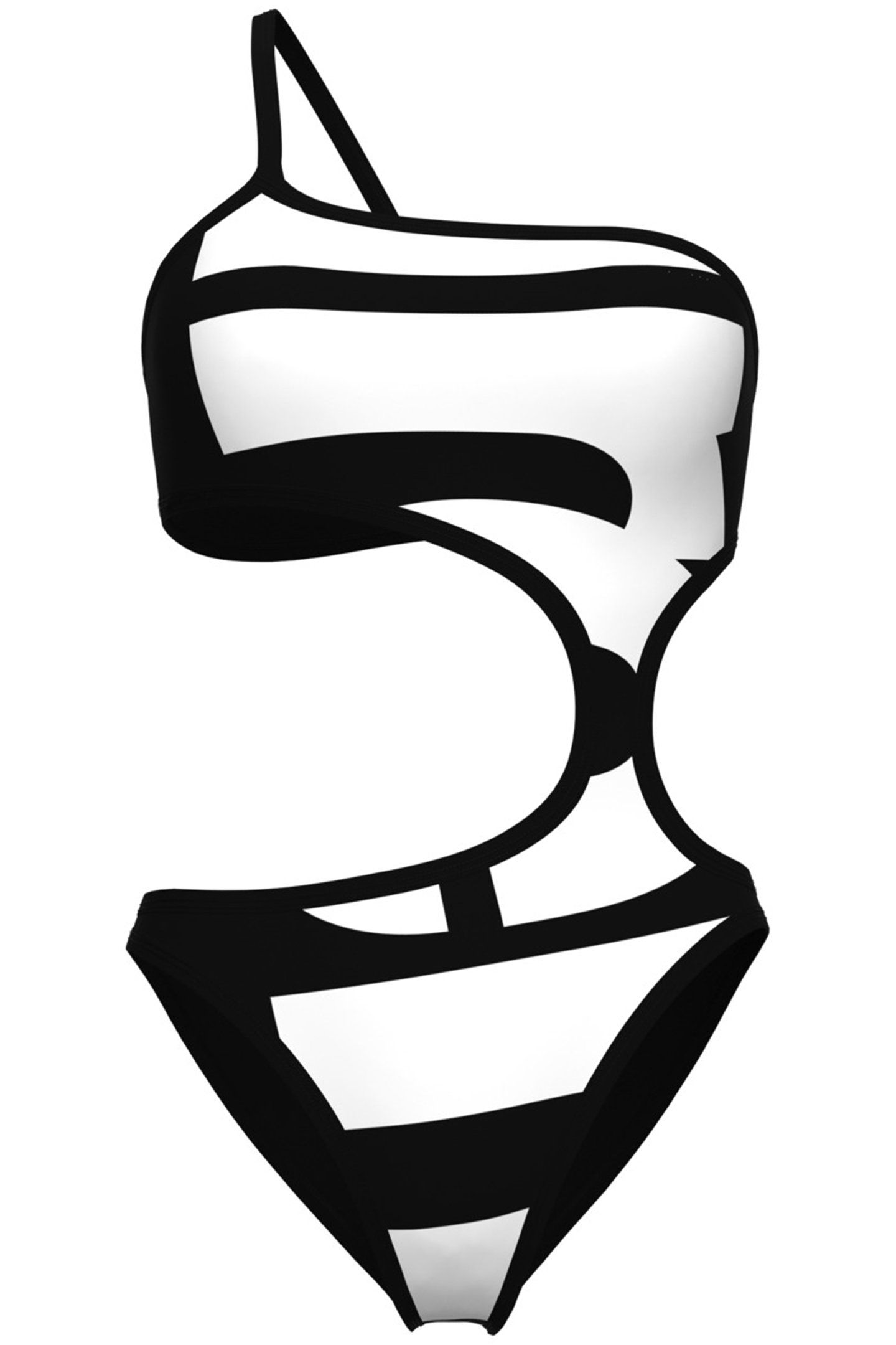 WOMEN'S ARENA LOGO SWIMSUIT SINGLE SHOU WHITE MULTI-BLACK-BL 4