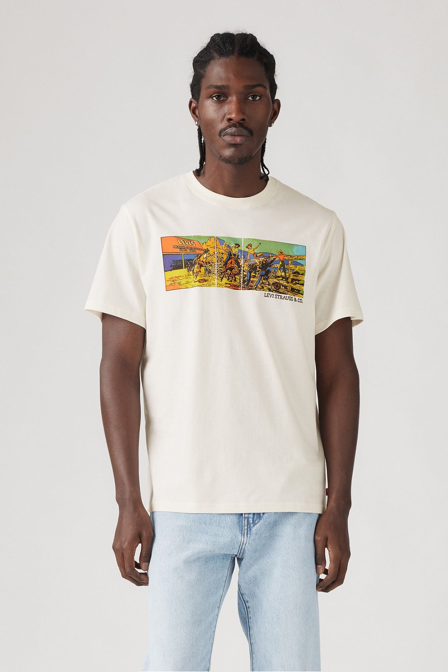 SS RELAXED FIT TEE ARCHIVAL RODEO EGRET 5
