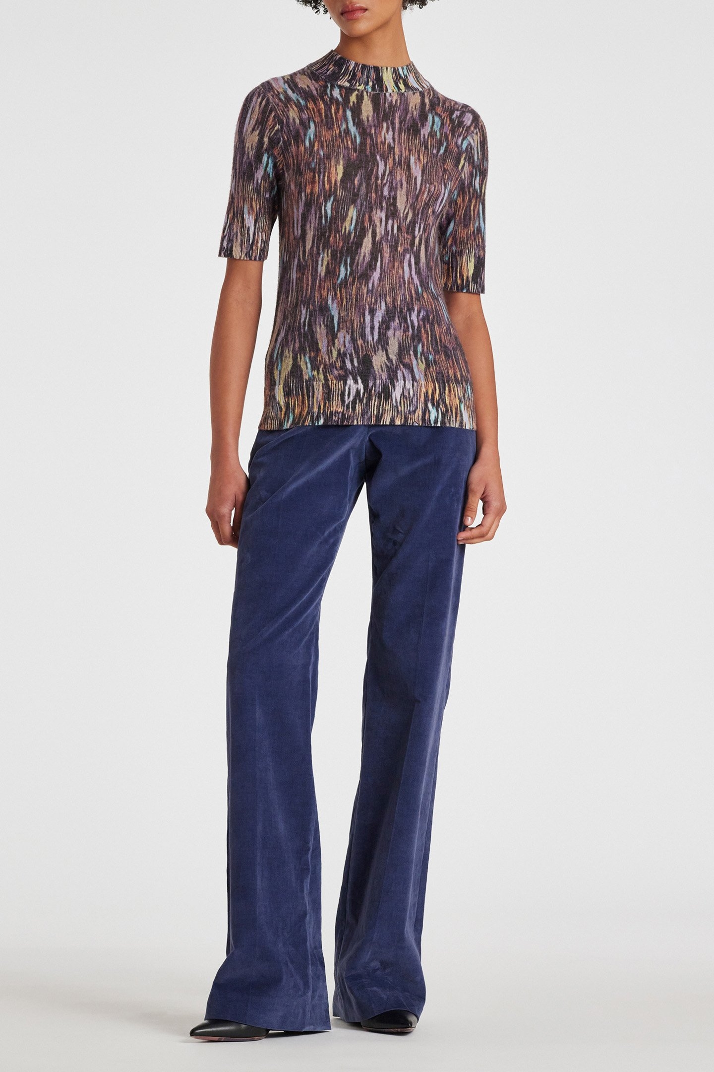 KNITTED SHORT SLEEVE TOP BLACK 3