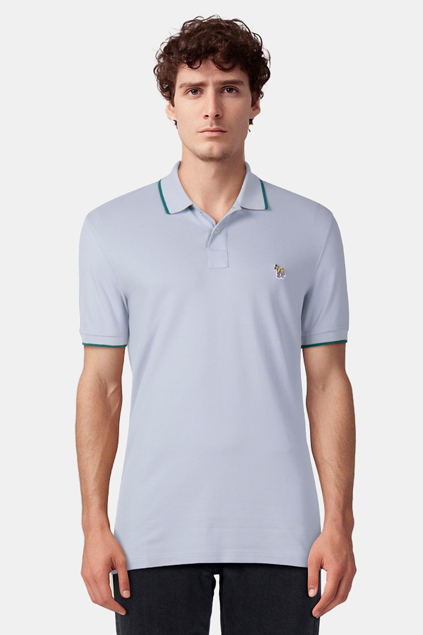 SLIM FIT POLO ZEB BADGE GREY 1