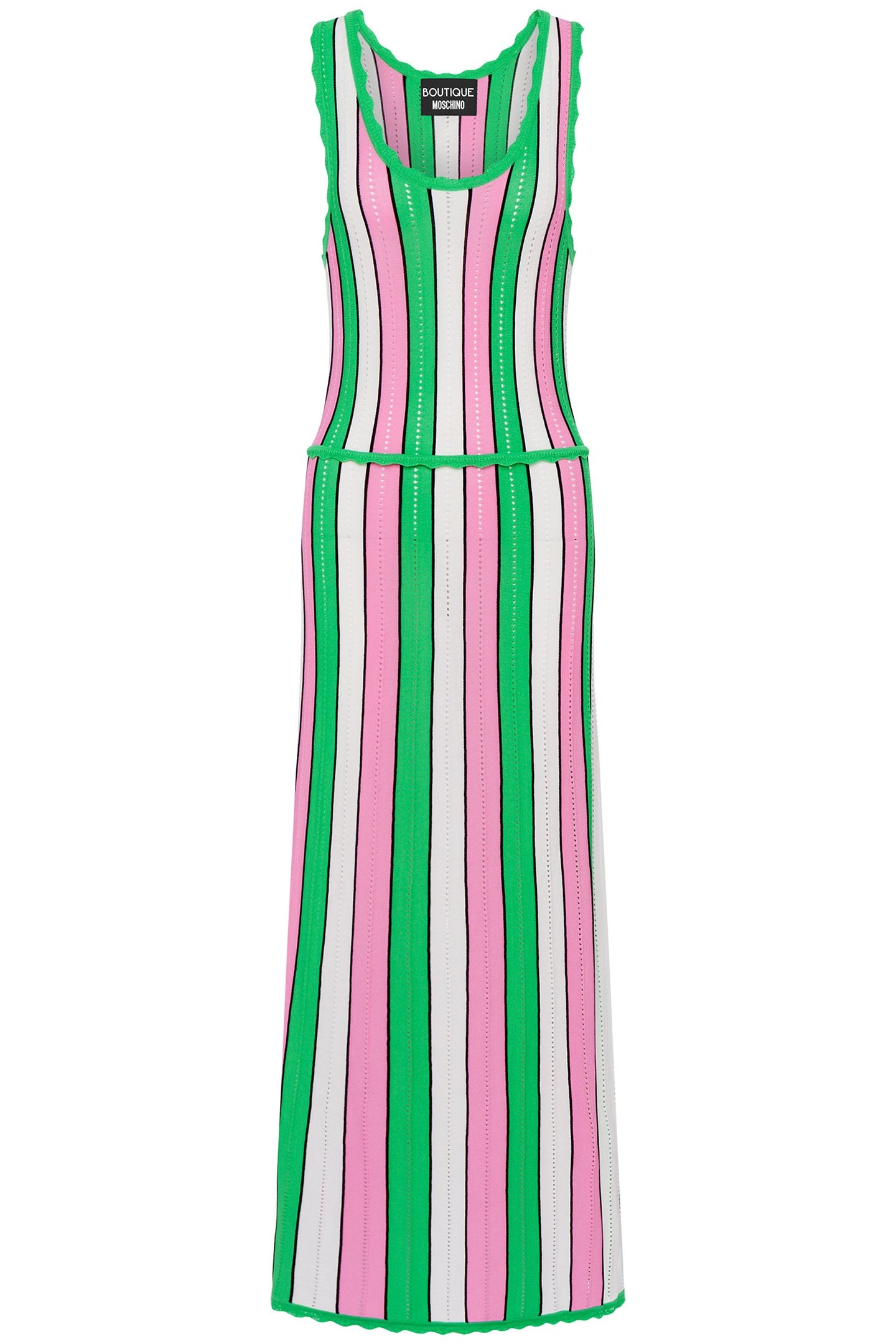 STRIPED STRETCH KNIT DRESS PINK 3