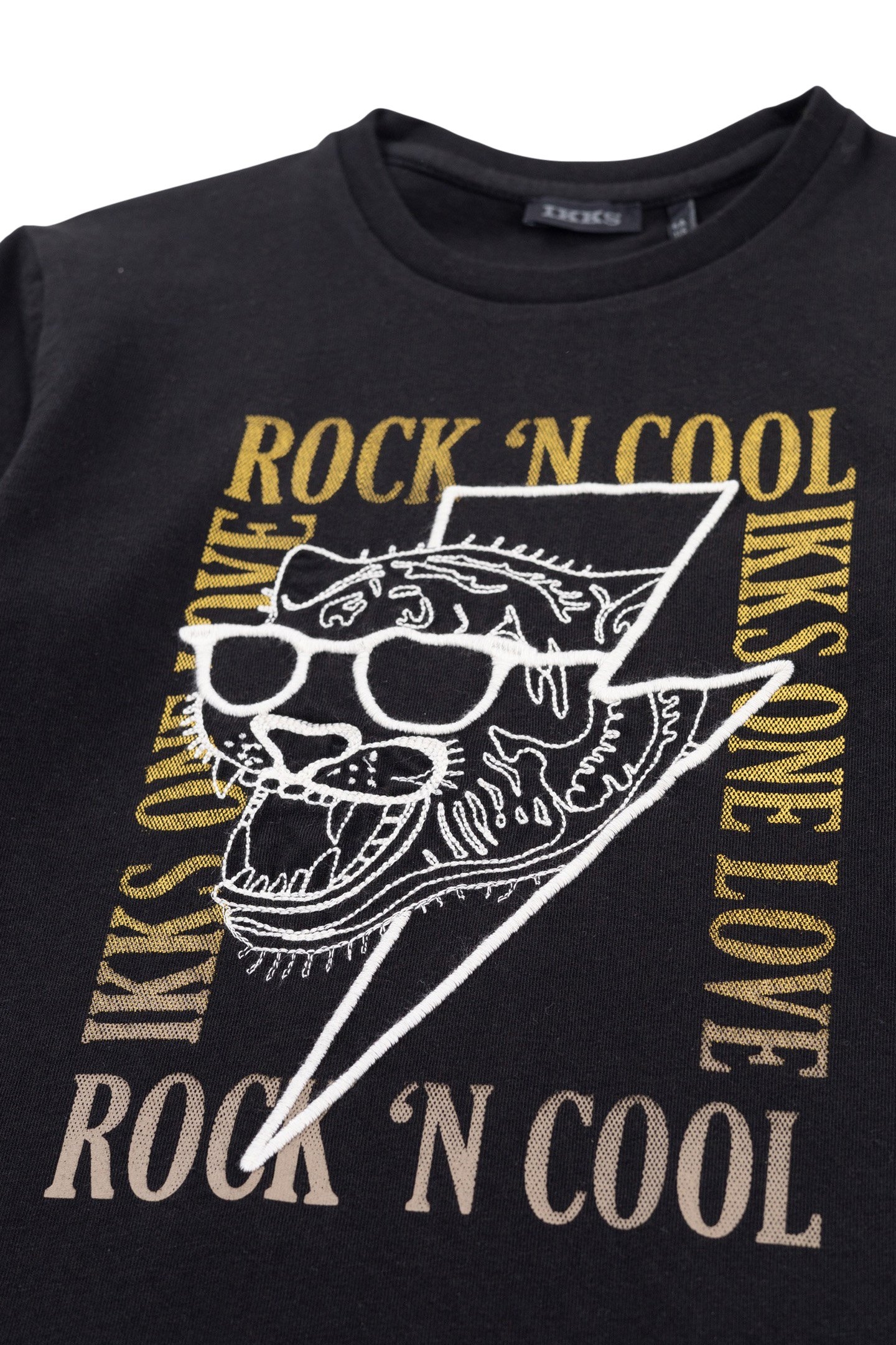 BOYS’ BLACK T-SHIRT, EMBROIDERED TIGER IMAGE 3