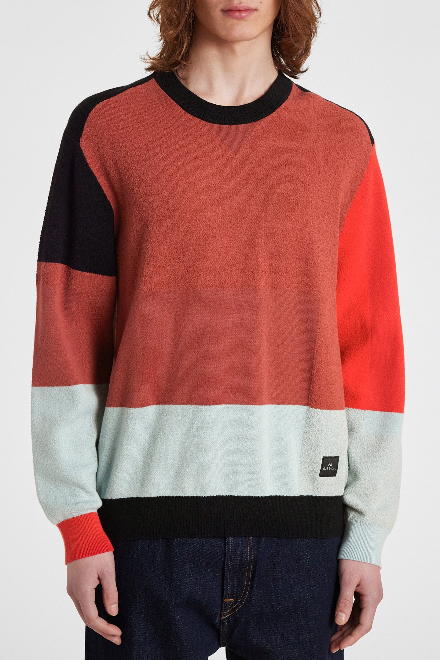 MENS SWEATER CREW NECK BRICK RED 1