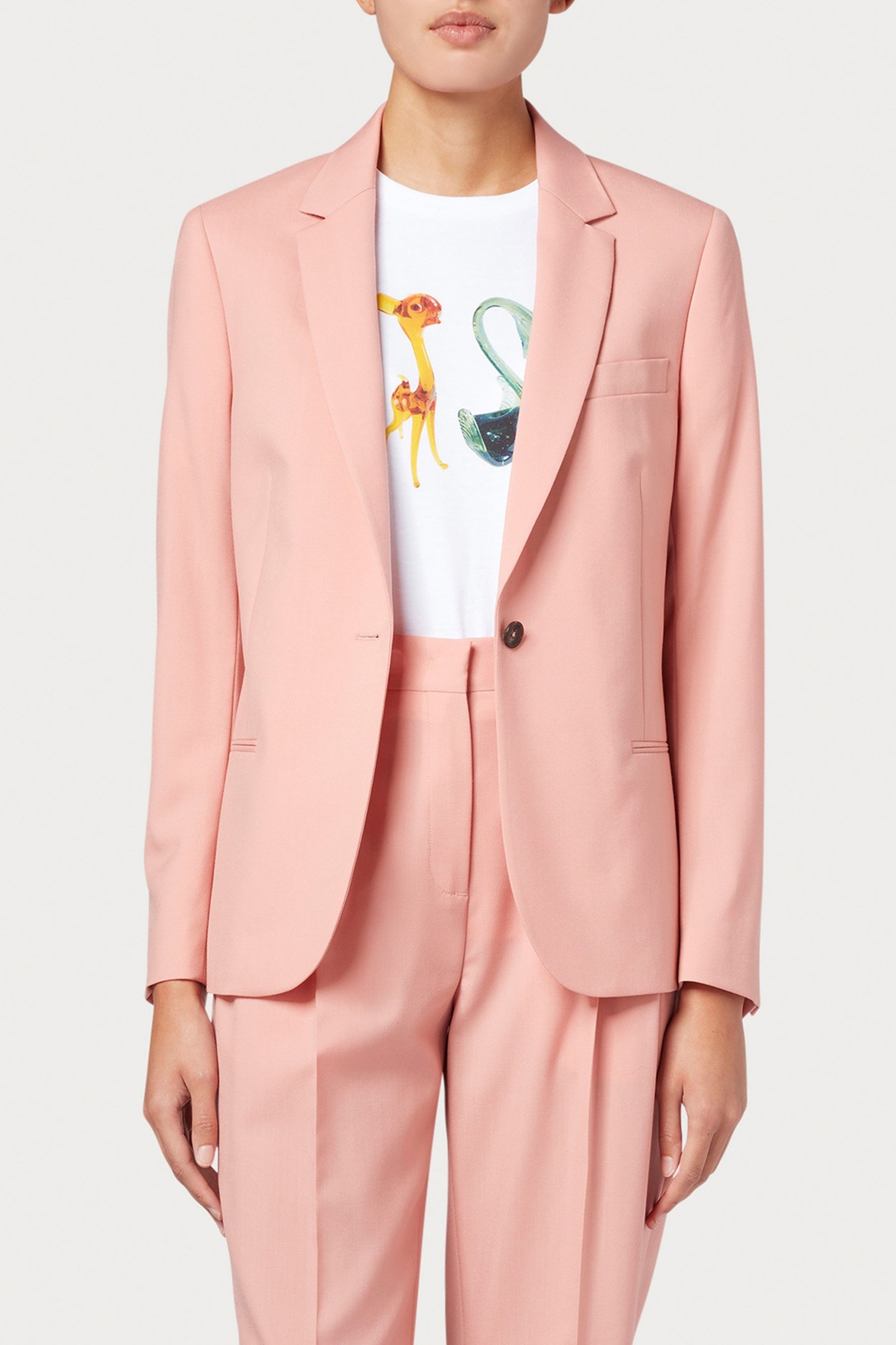 WOMENS SUIT JACKET POWDER PINK 1