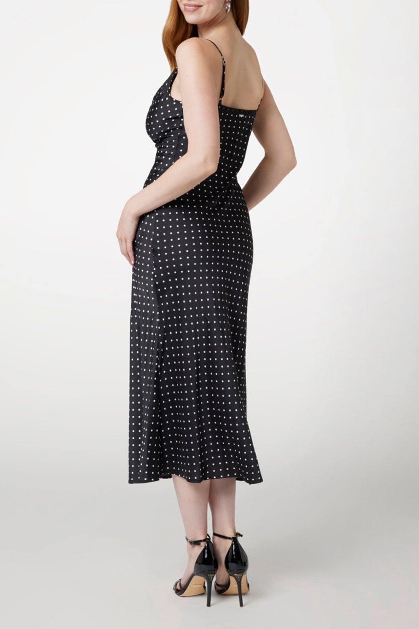 GUESS ECO AKILINA DRESS BLACK ON WHITE POIS 2