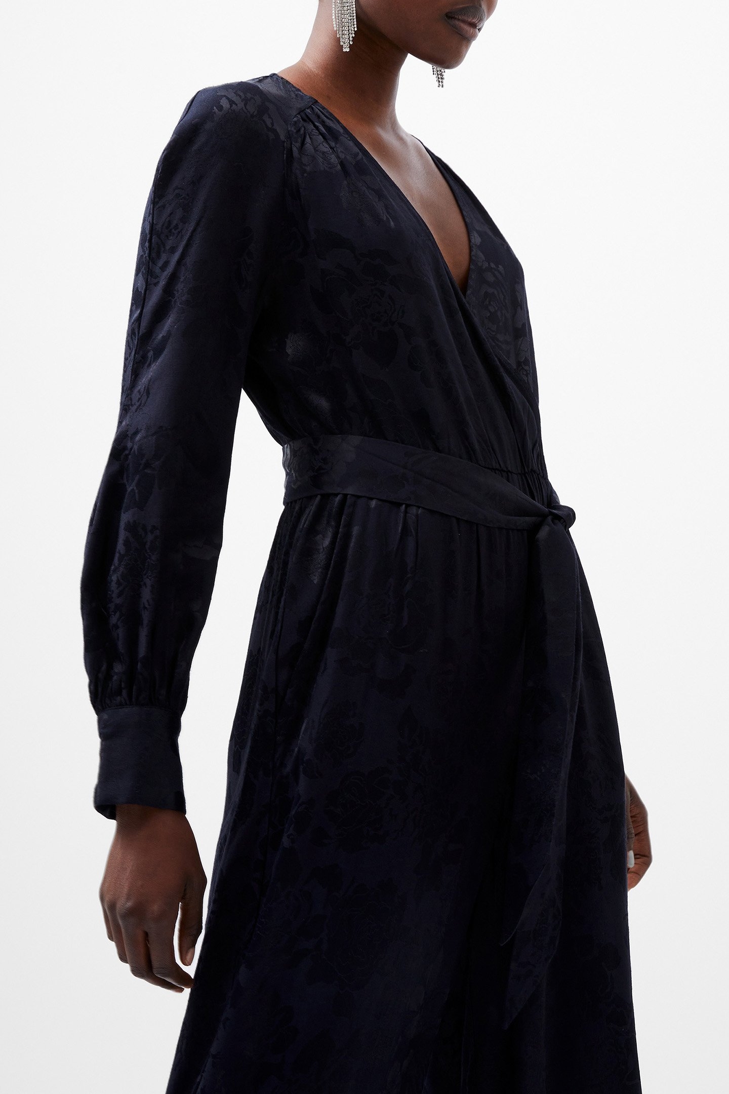 ARYA SATIN JACQUARD JUMPSUIT MARINE 3