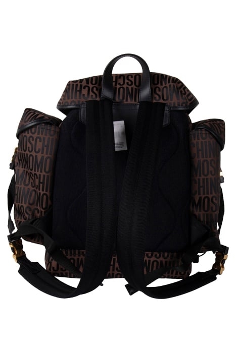 ALLOVER LOGO MULTI-POCKET BACKPACK BROWN 3