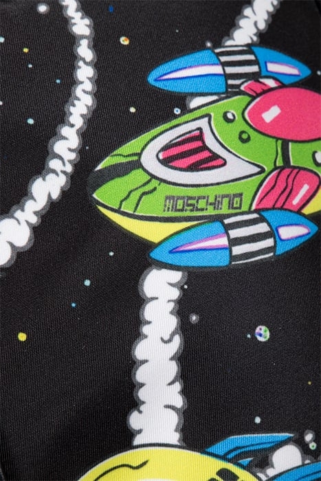 MOSCHINO SPACESHIPS NYLON SHOULDER BAG BLACK 5
