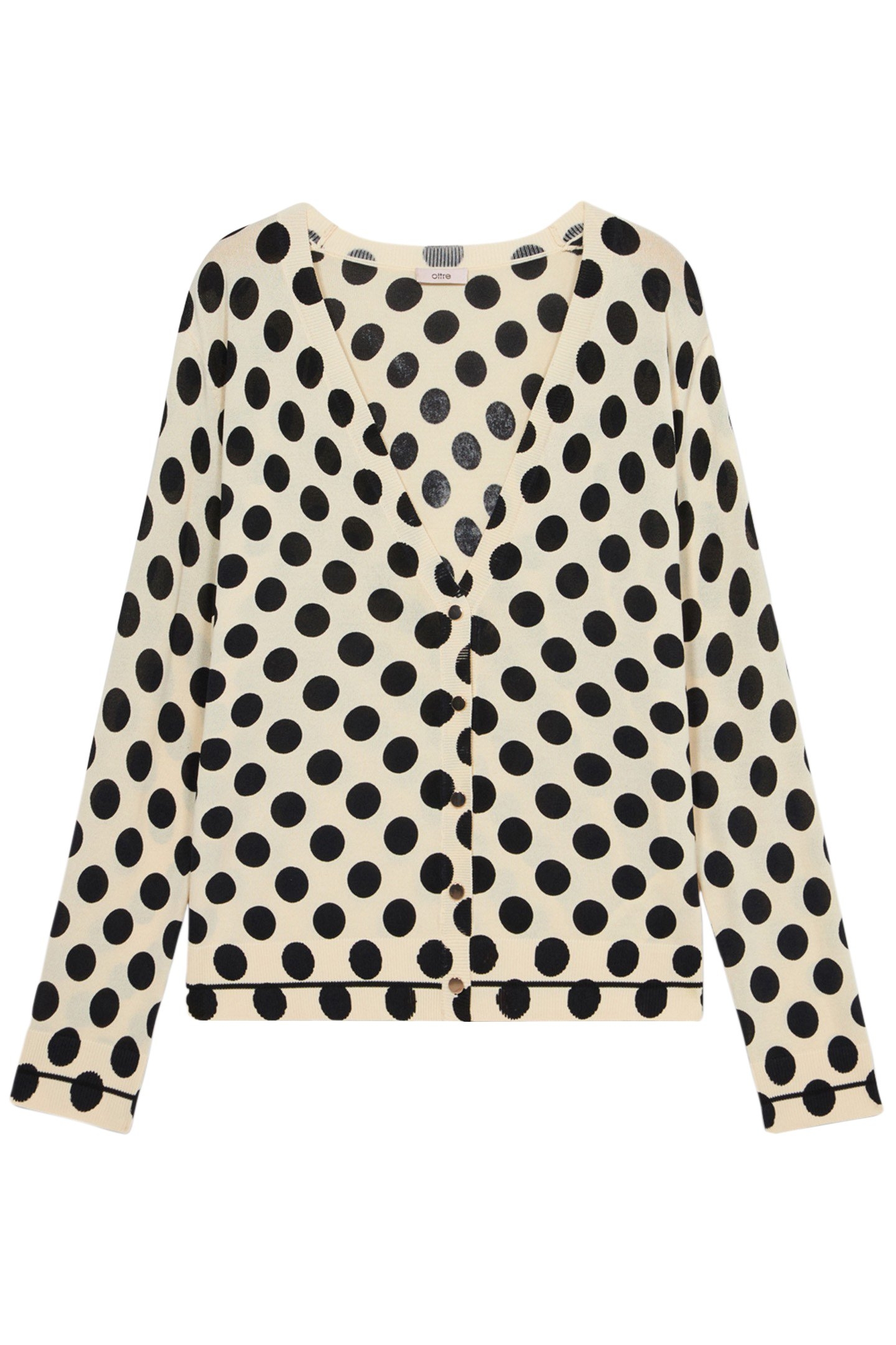 POLKA DOT PRINT CARDIGAN WHITE 3
