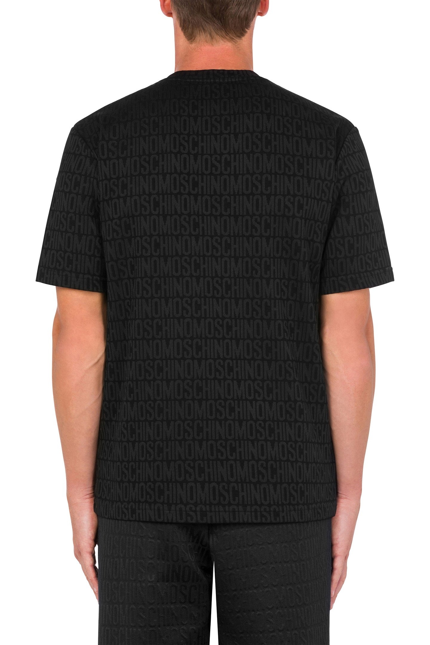 ALLOVER LOGO JACQUARD JERSEY T-SHIRT BLACK 2