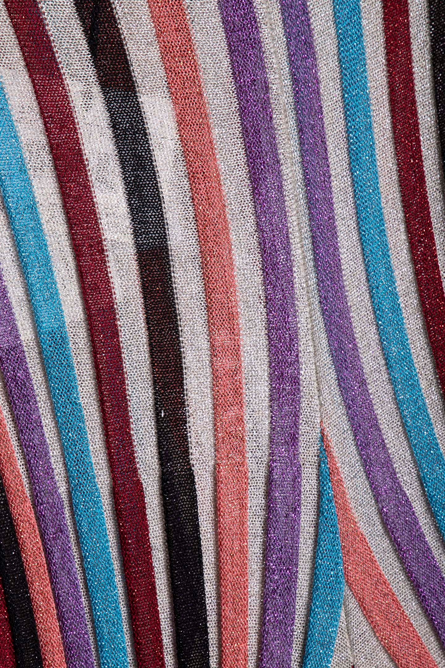 STRIPED LUREX TROUSERS WHITE 4