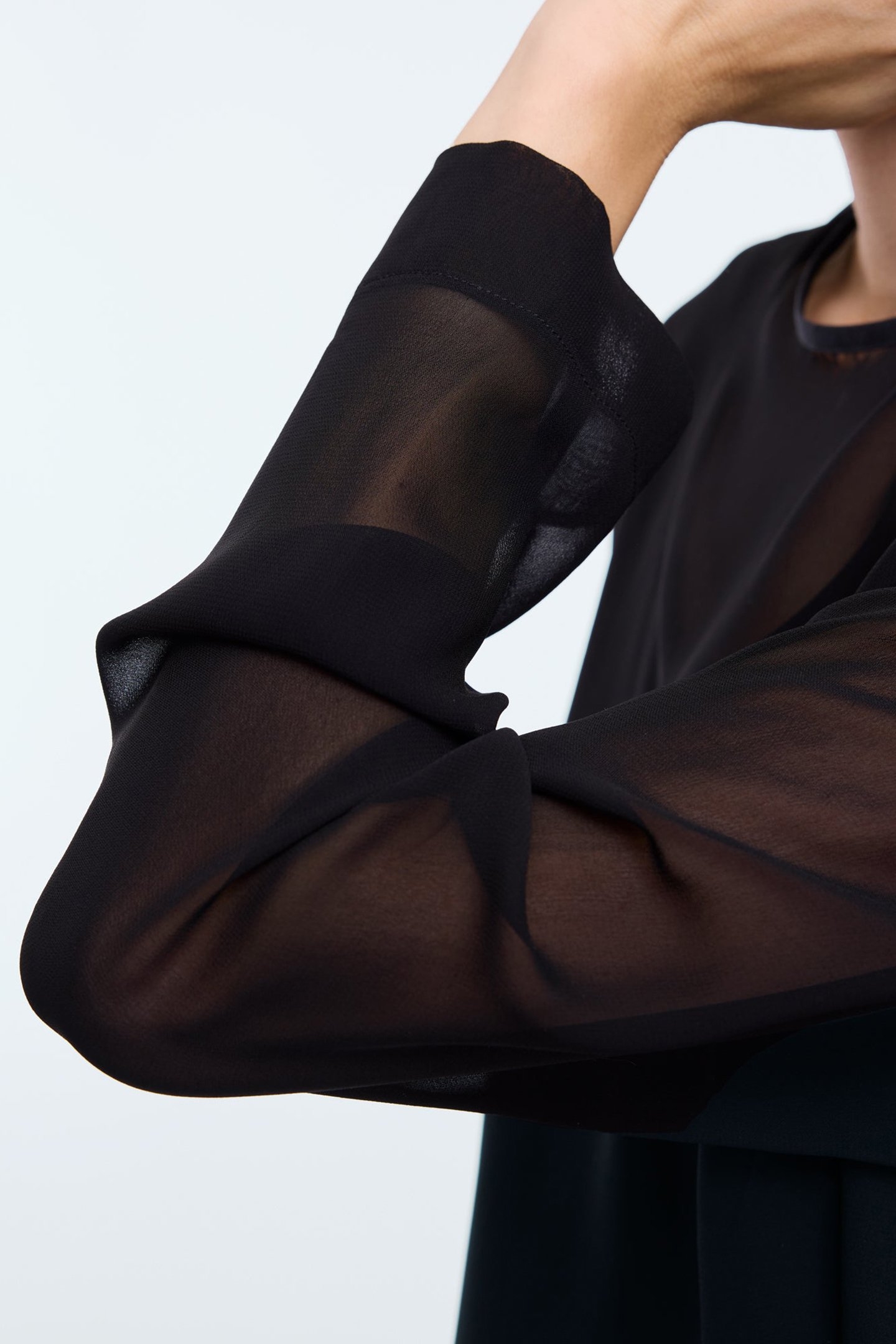 SHEER LAYERED DRESS BLACK 6