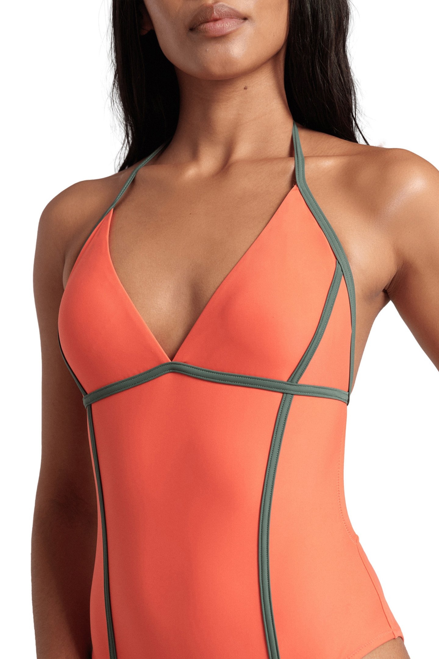 WOMEN'S ARENA PRO_FILE SWIMSUIT TIE BACK CALYPSO CORAL-SAGE 4