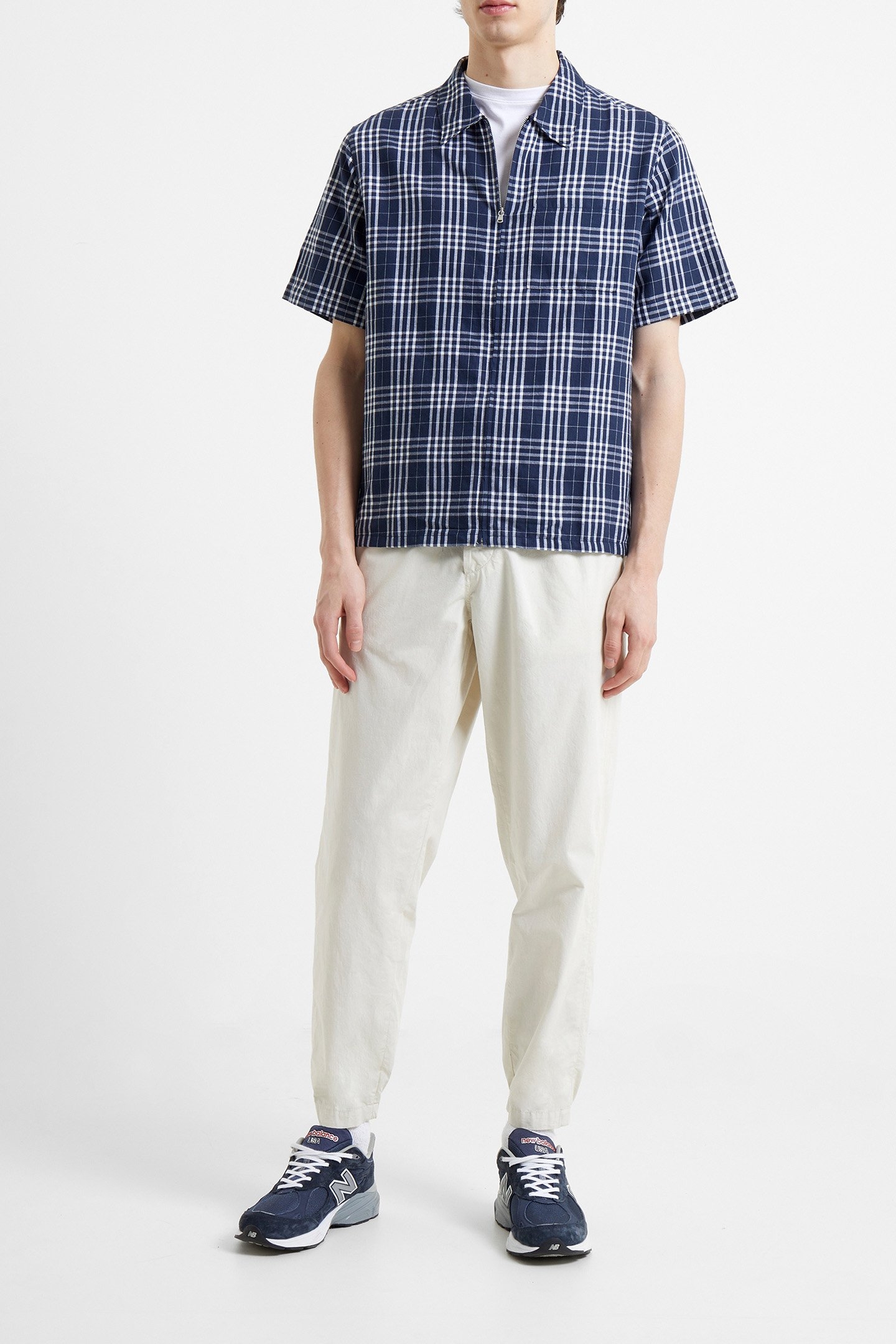 PENDINE CHECK SS SHIRT MARINE MULTI 1