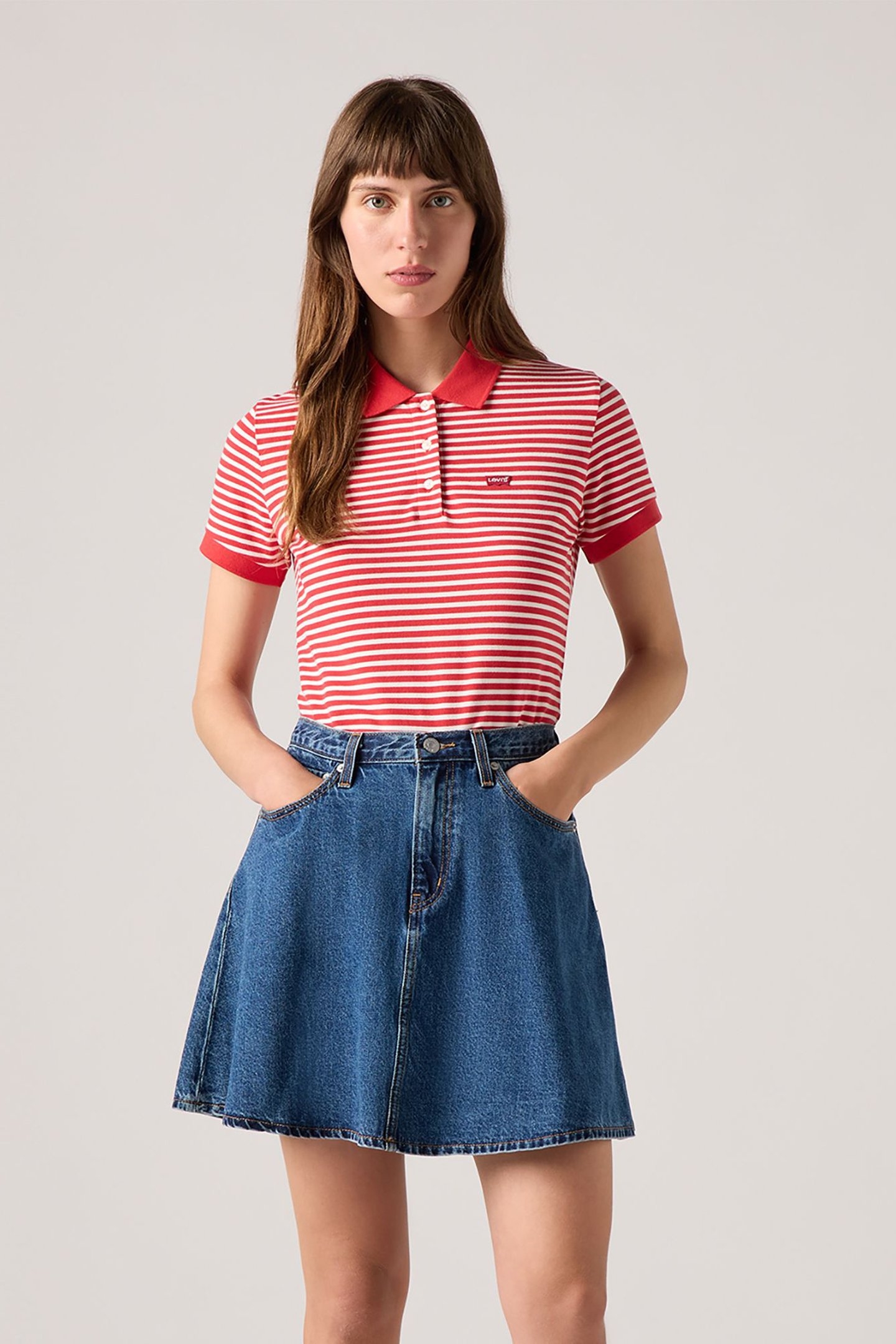 LEVIS HM POLO MARIGOLD STRIPE MARS RED 1