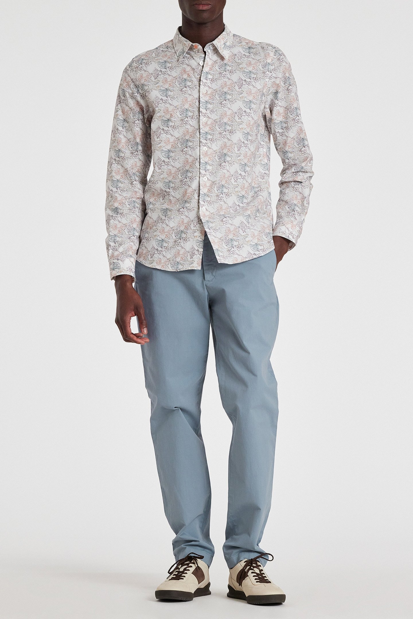 MENS MID FIT CLEAN CHINO GREYISH BLUE 3