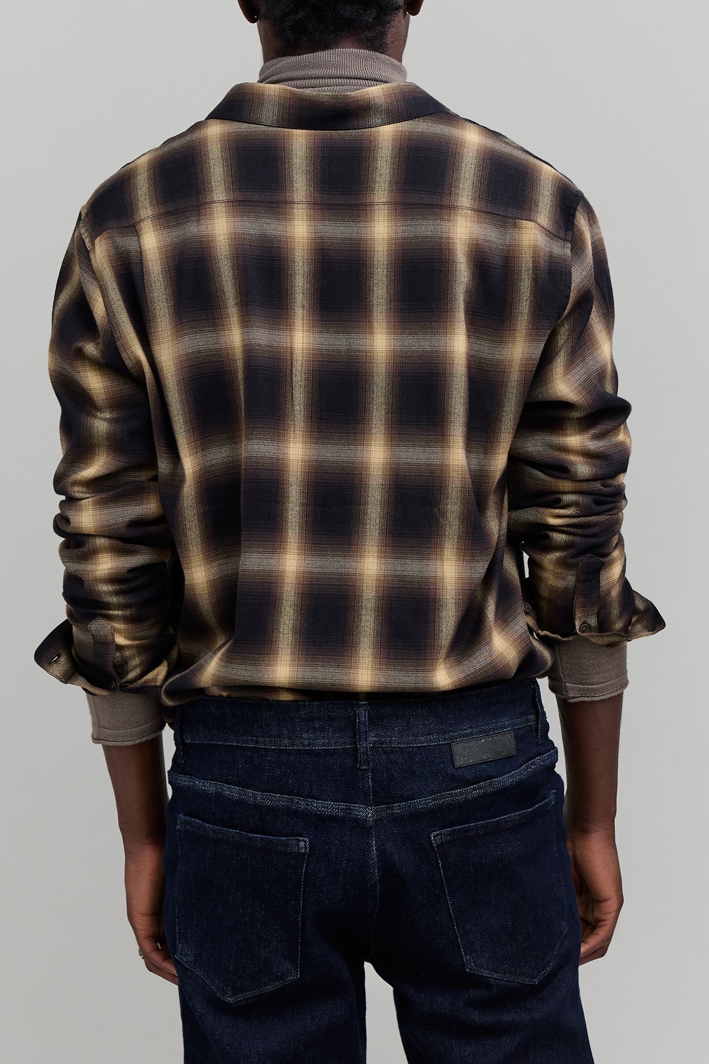 SHIRT REGULAR DARK KHAKI CHECK PATTERN HOMME 2